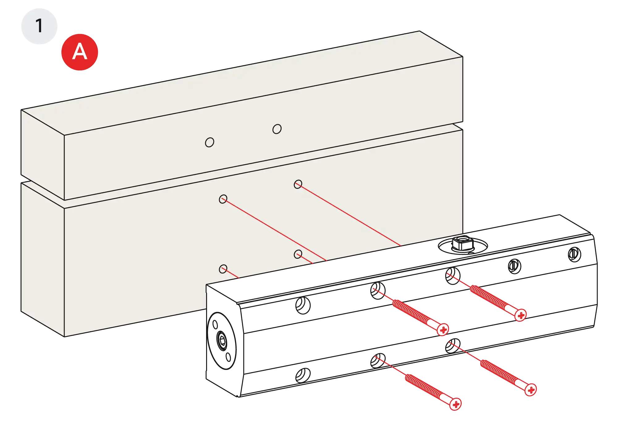 Installation normal mounting right hinge DIN R