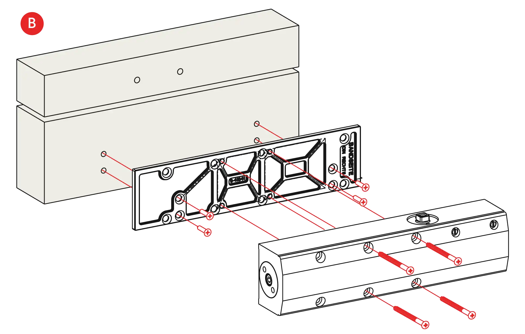 Installation normal mounting right hinge DIN R