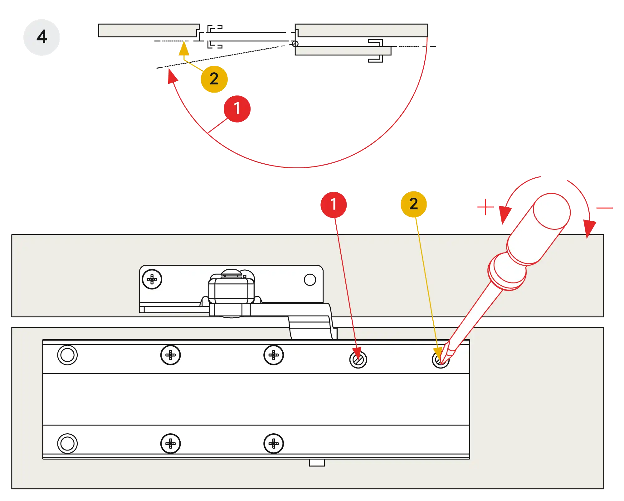 Installation normal mounting right hinge DIN R