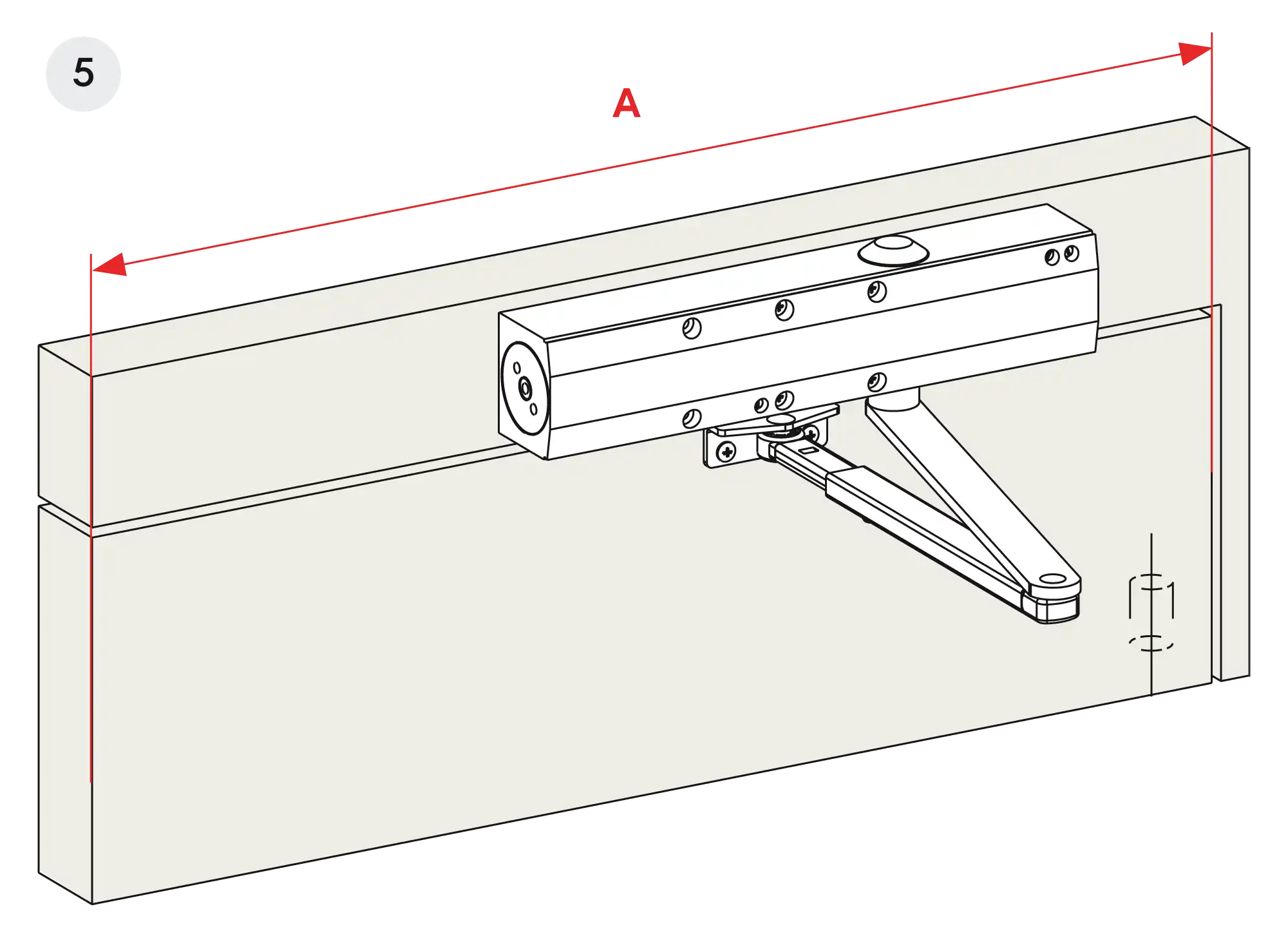 Installation inverted assembly on the opposite side to hinges DIN L