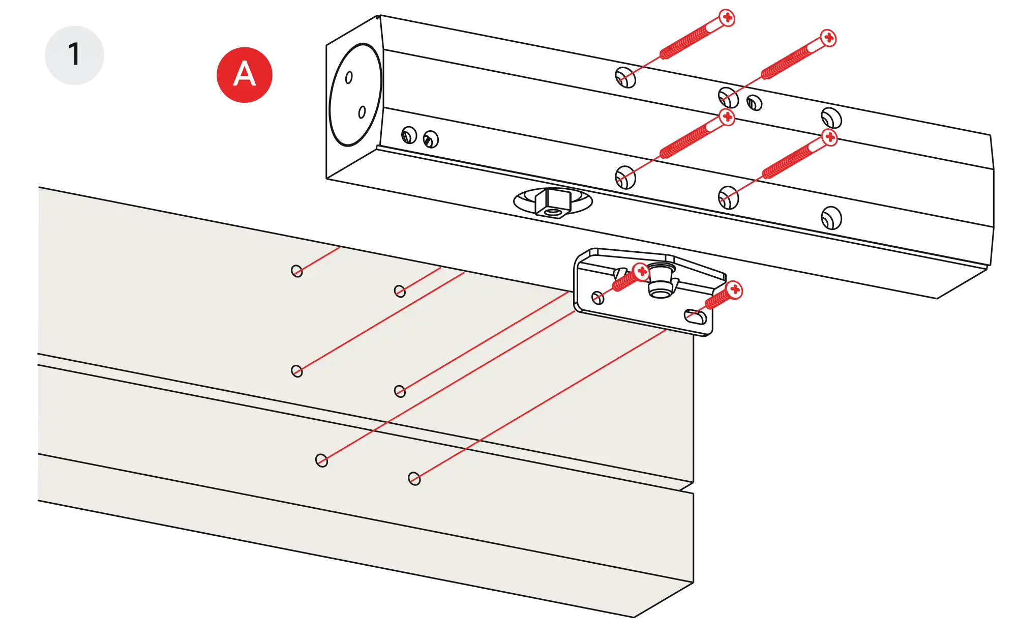 Installation inverted assembly on the opposite side to hinges DIN R