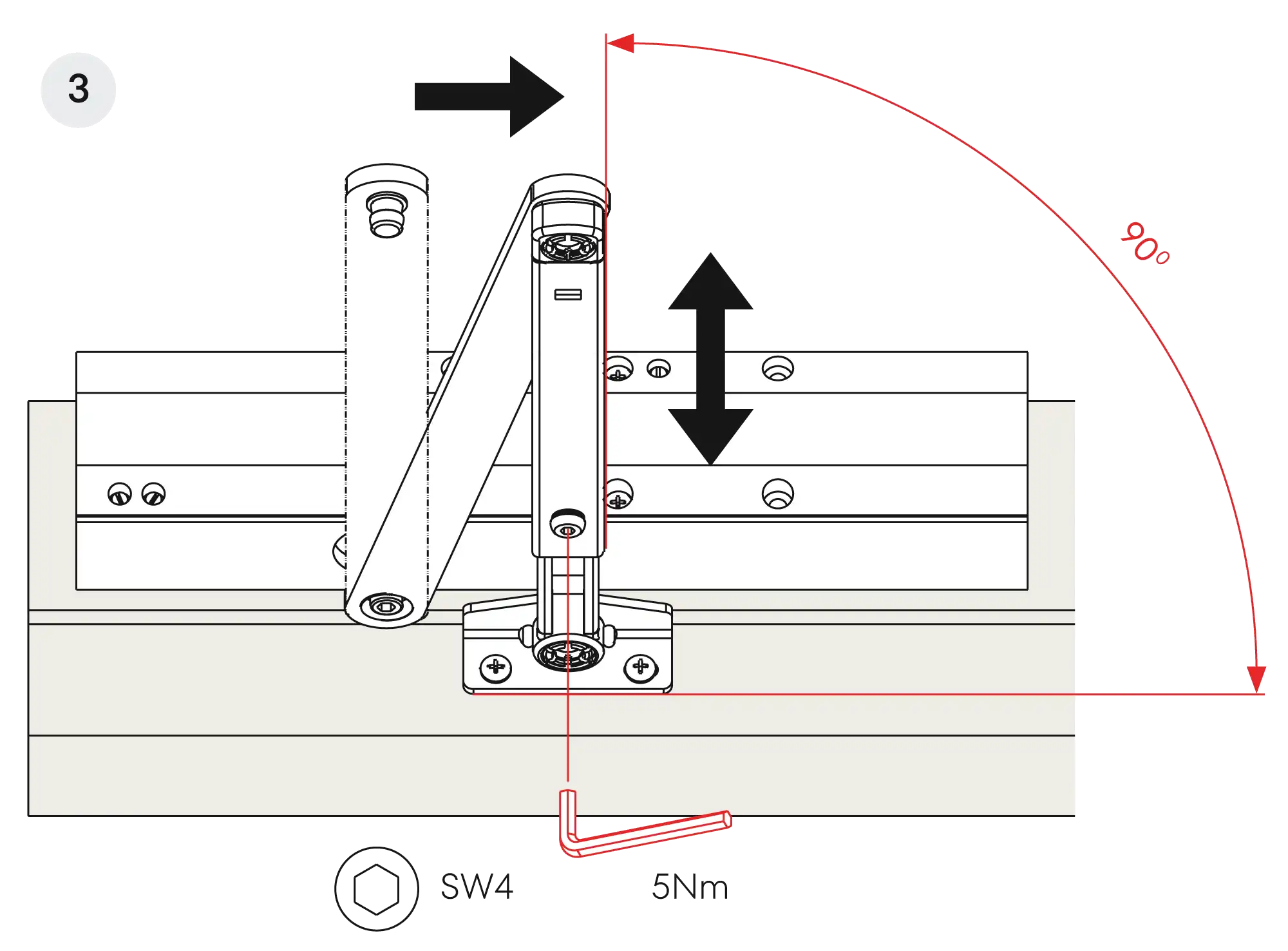 Installation inverted assembly on the opposite side to hinges DIN R