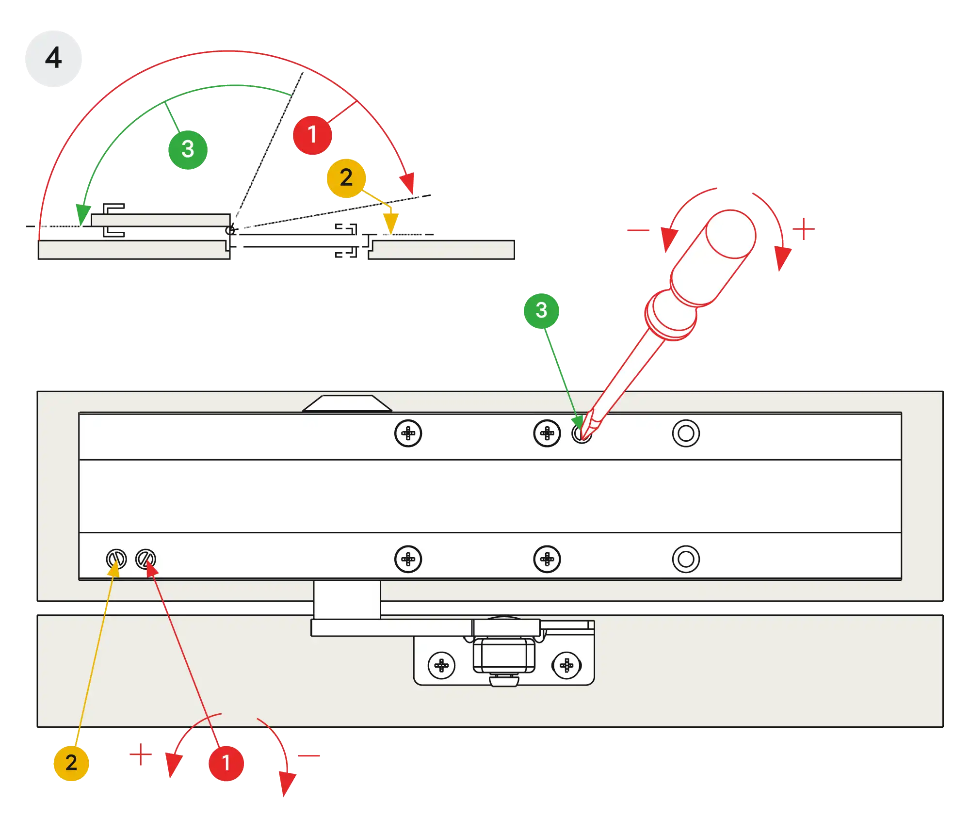 Installation inverted assembly on the opposite side to hinges DIN R