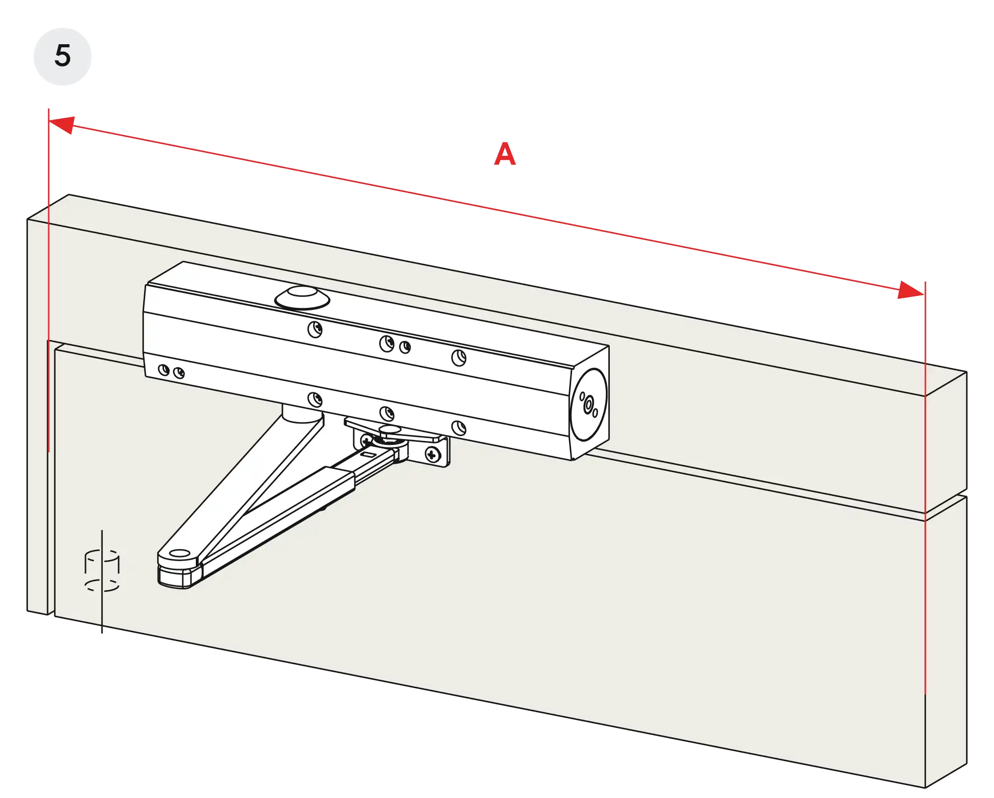 Installation inverted assembly on the opposite side to hinges DIN R