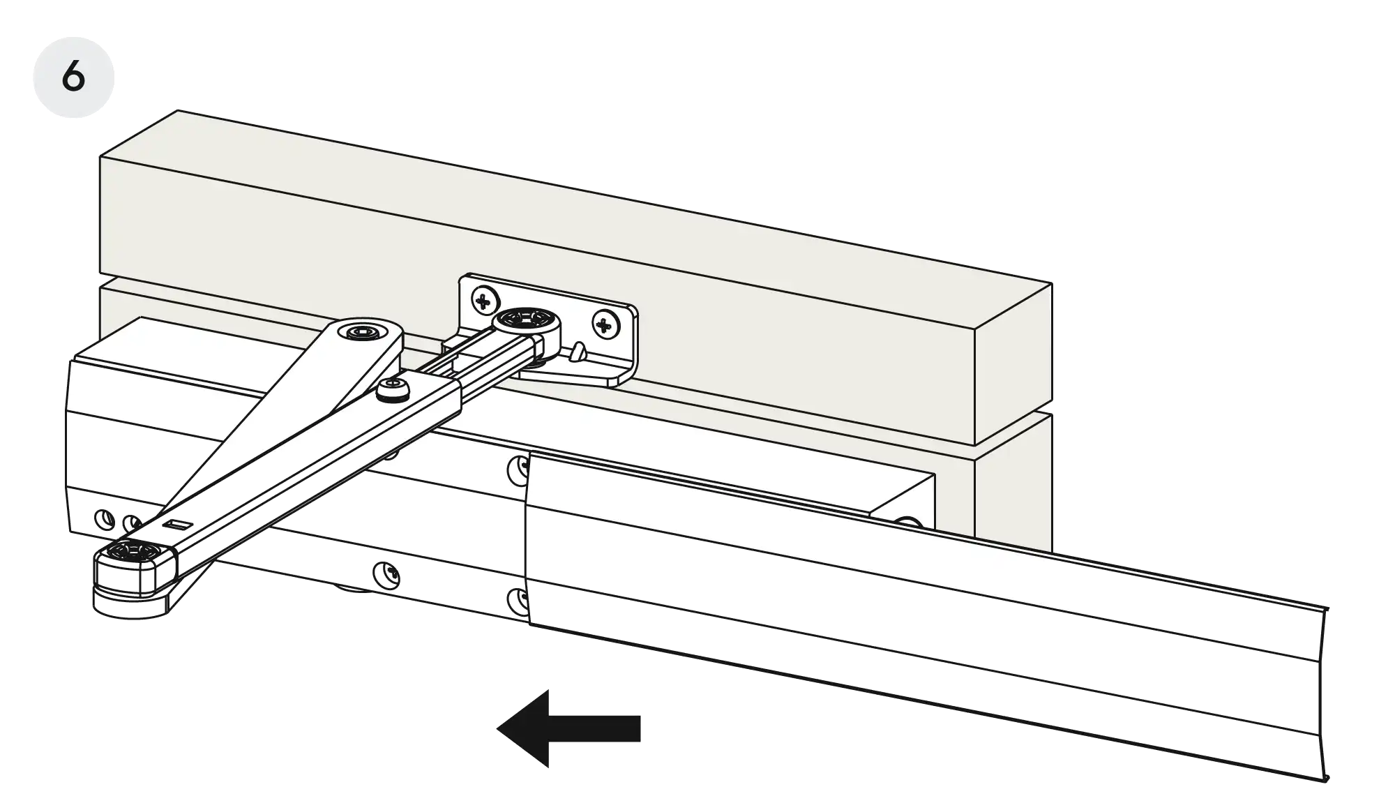 Installation normal mounting left hinge DIN L