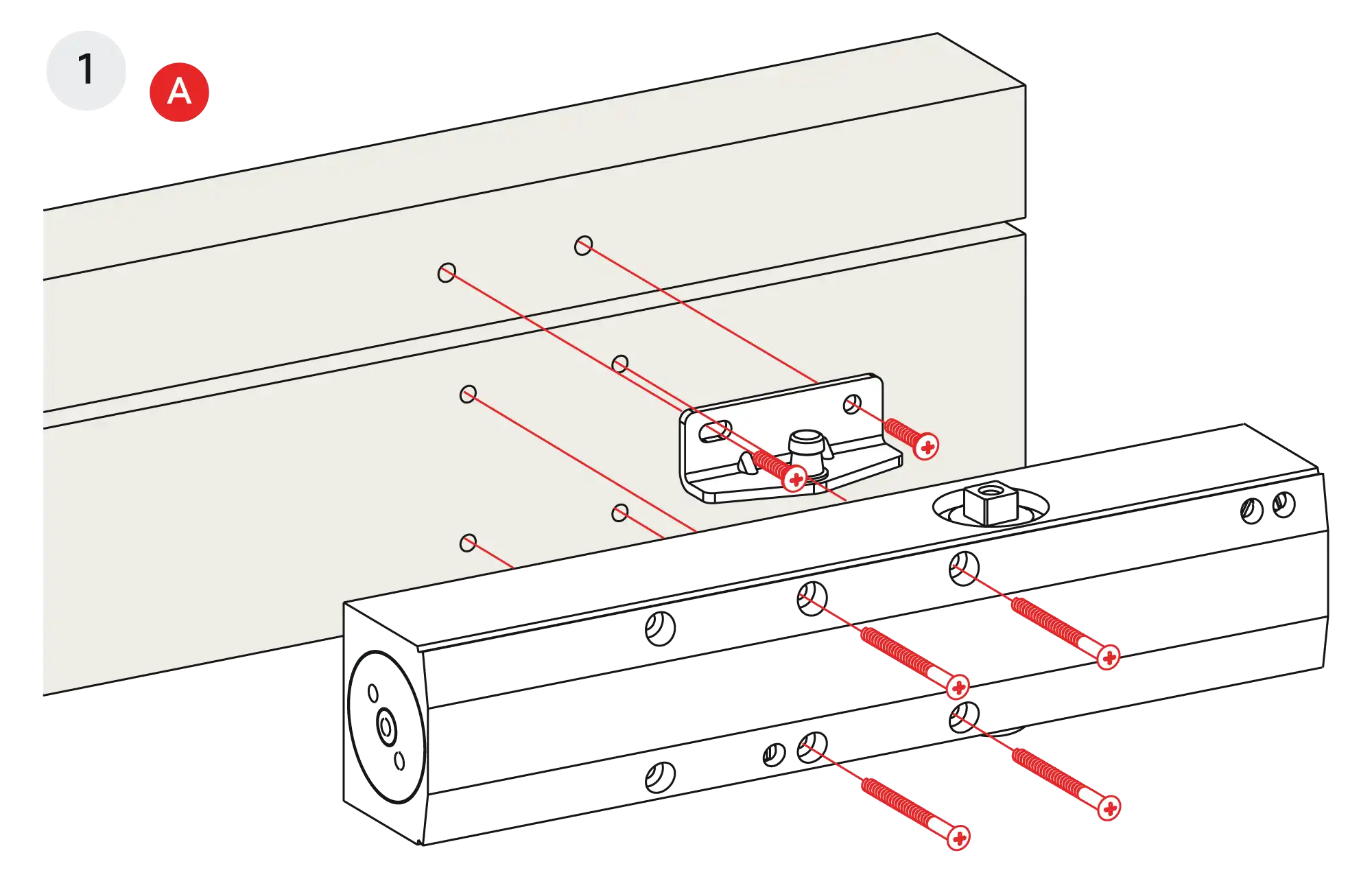 Installation normal mounting right hinge DIN R