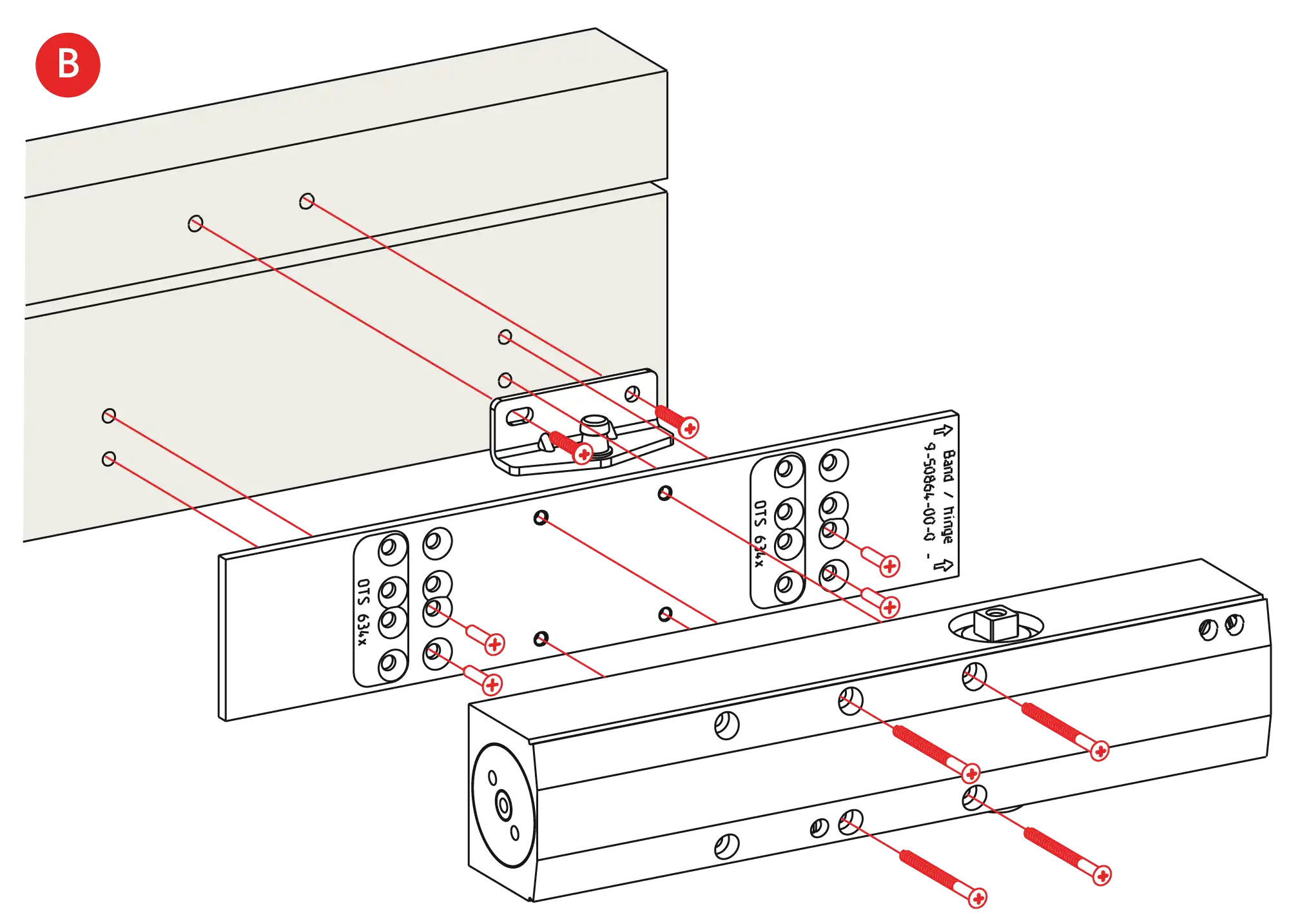 Installation normal mounting right hinge DIN R