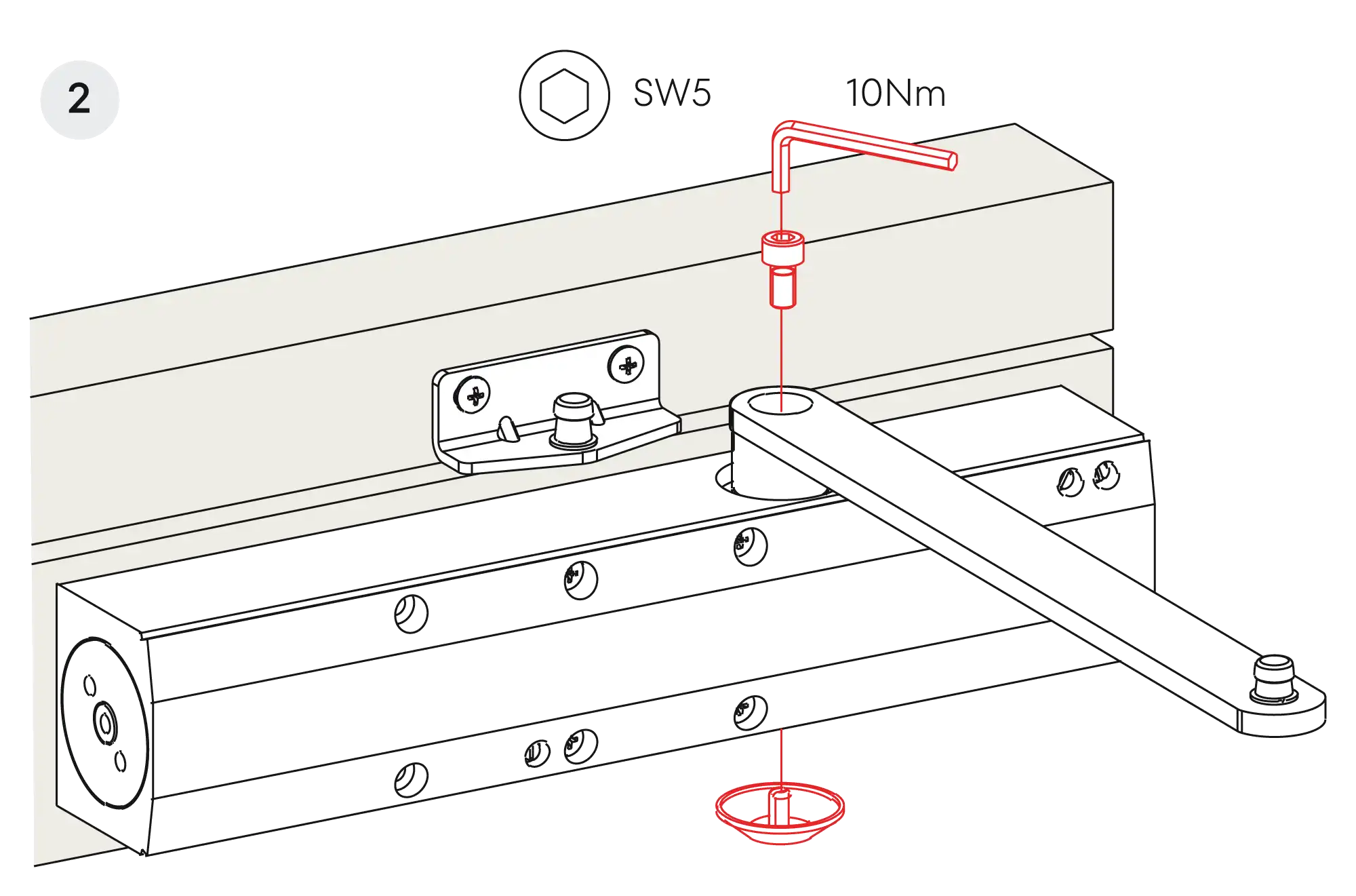 Installation normal mounting right hinge DIN R