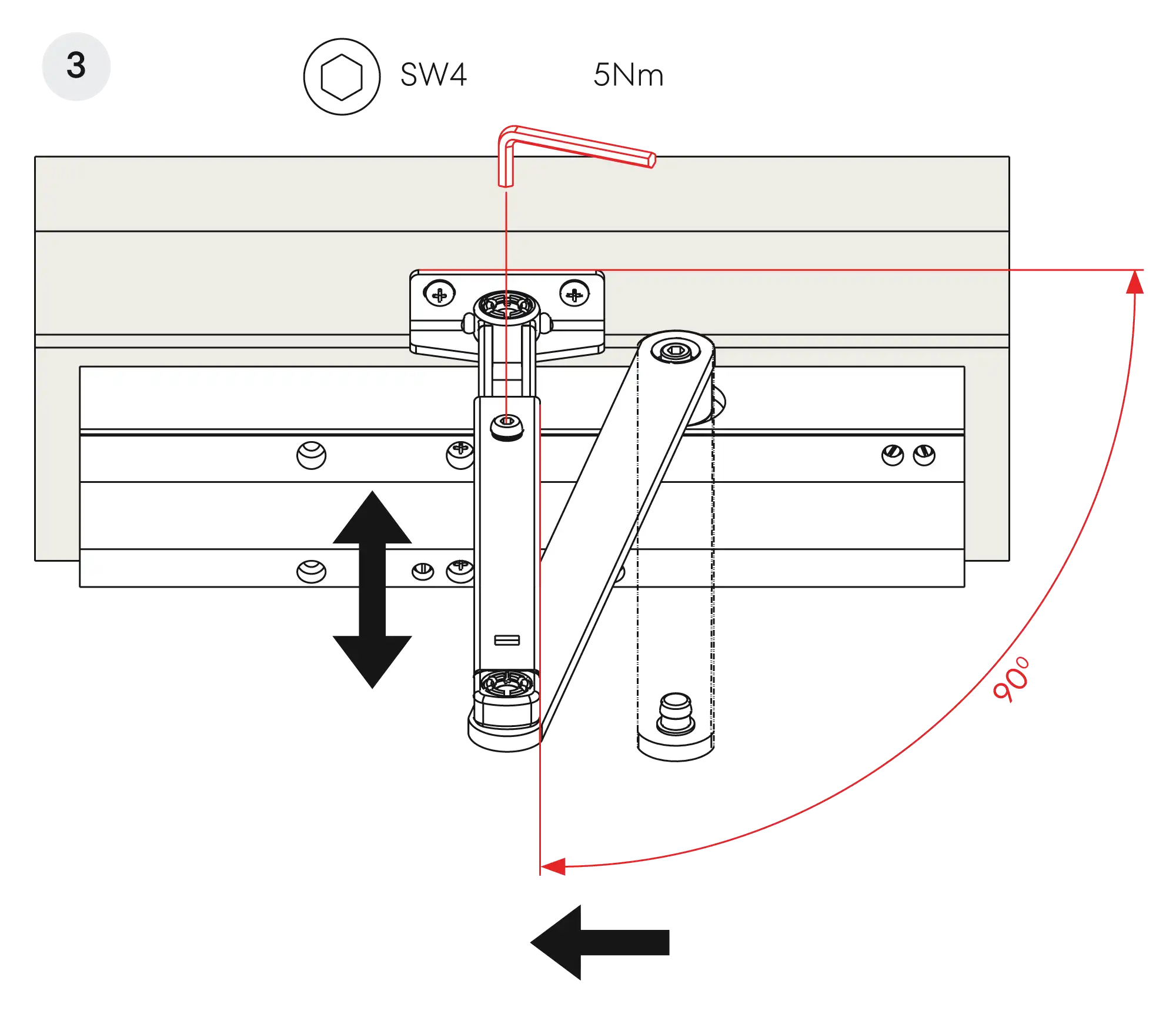 Installation normal mounting right hinge DIN R