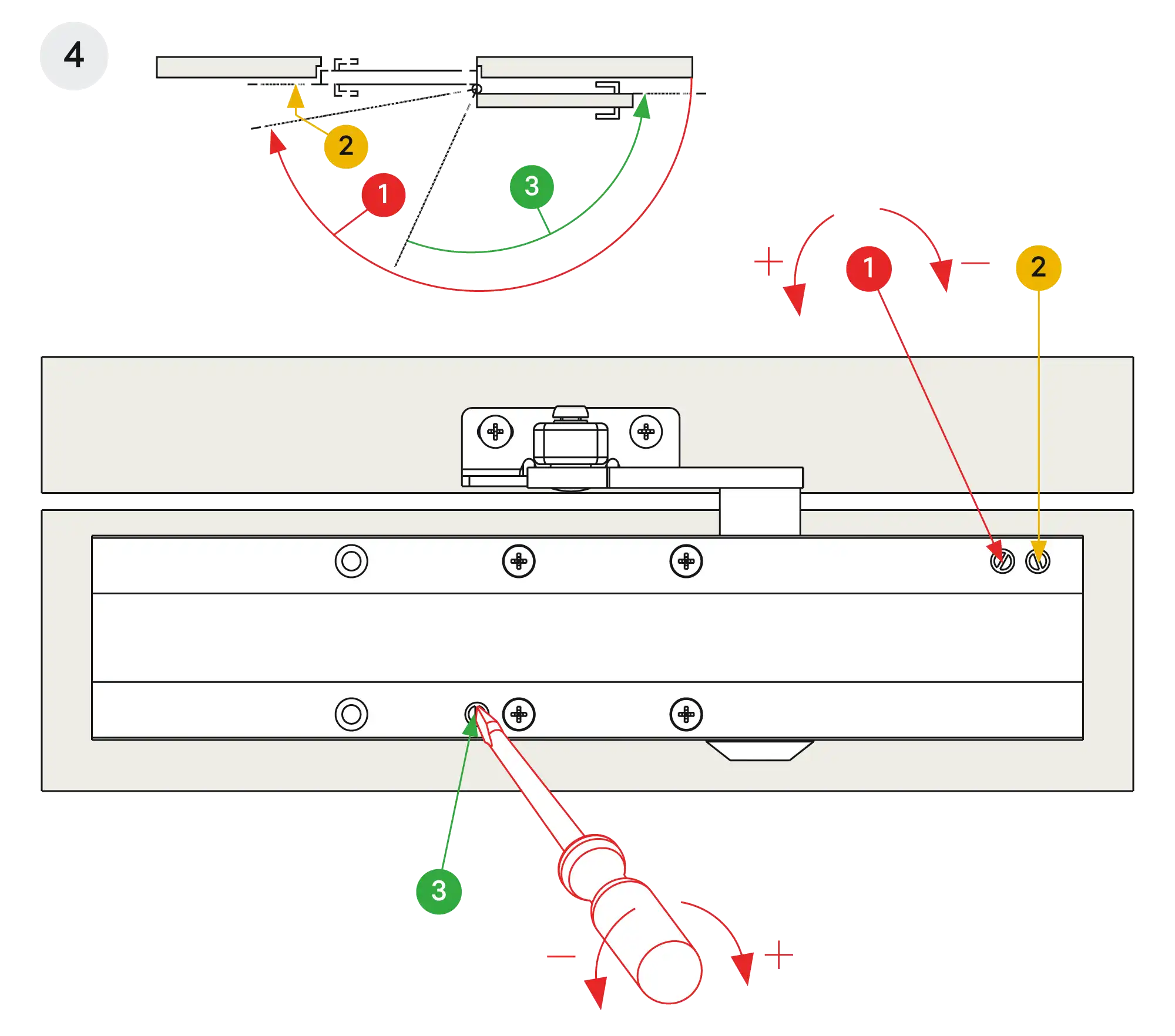 Installation normal mounting right hinge DIN R