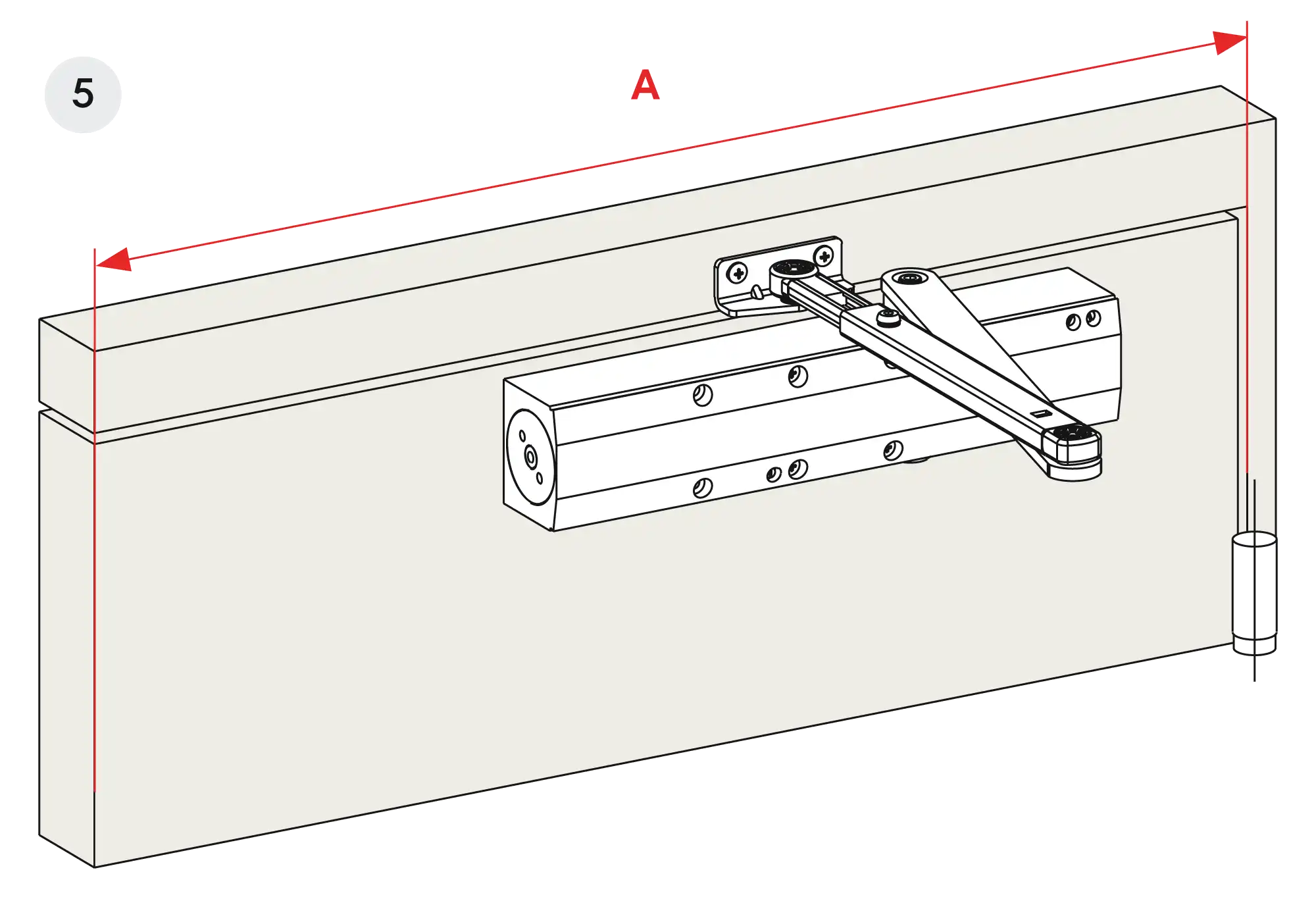 Installation normal mounting right hinge DIN R