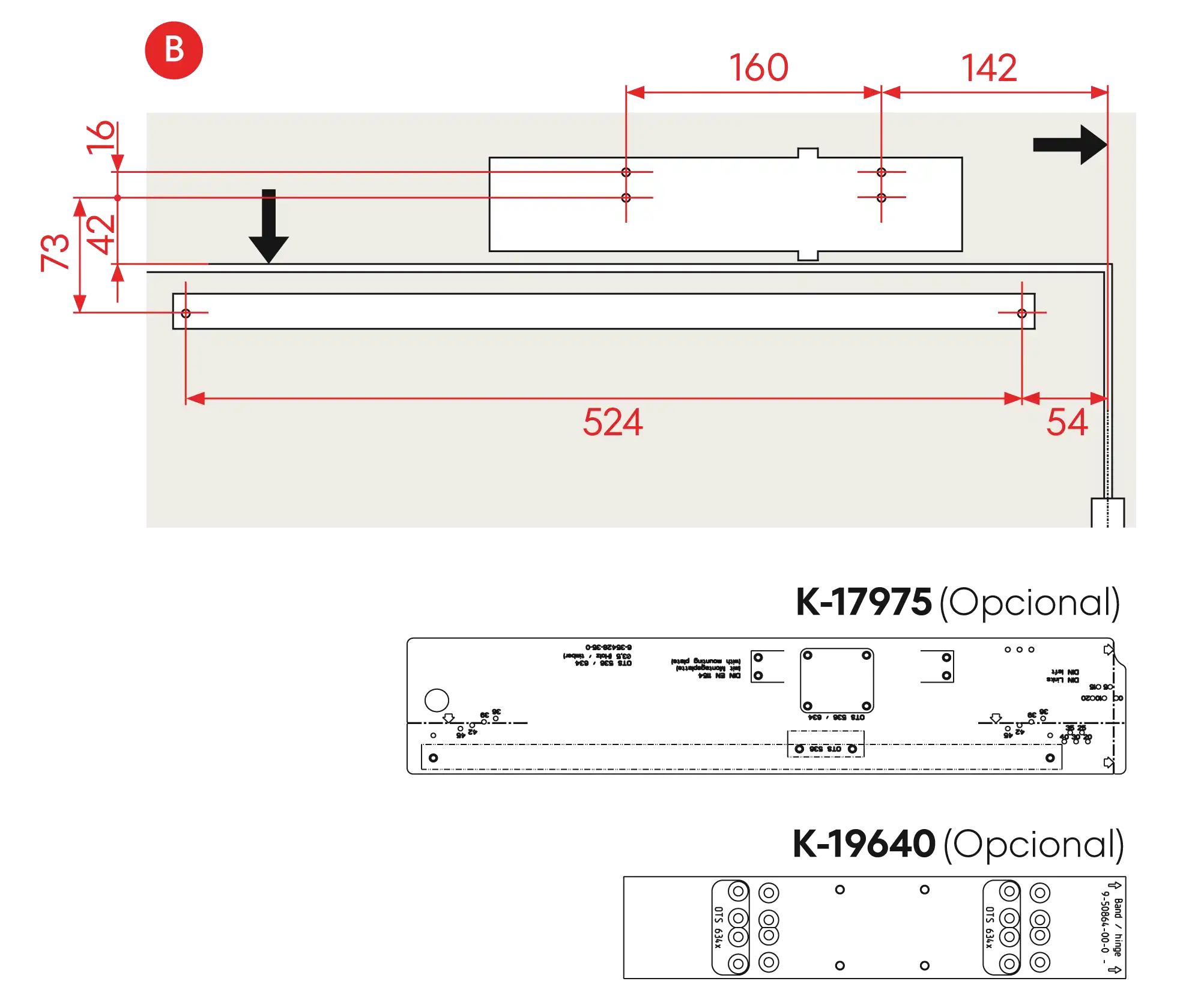 Installation inverted assembly on the opposite side to hinges DIN L