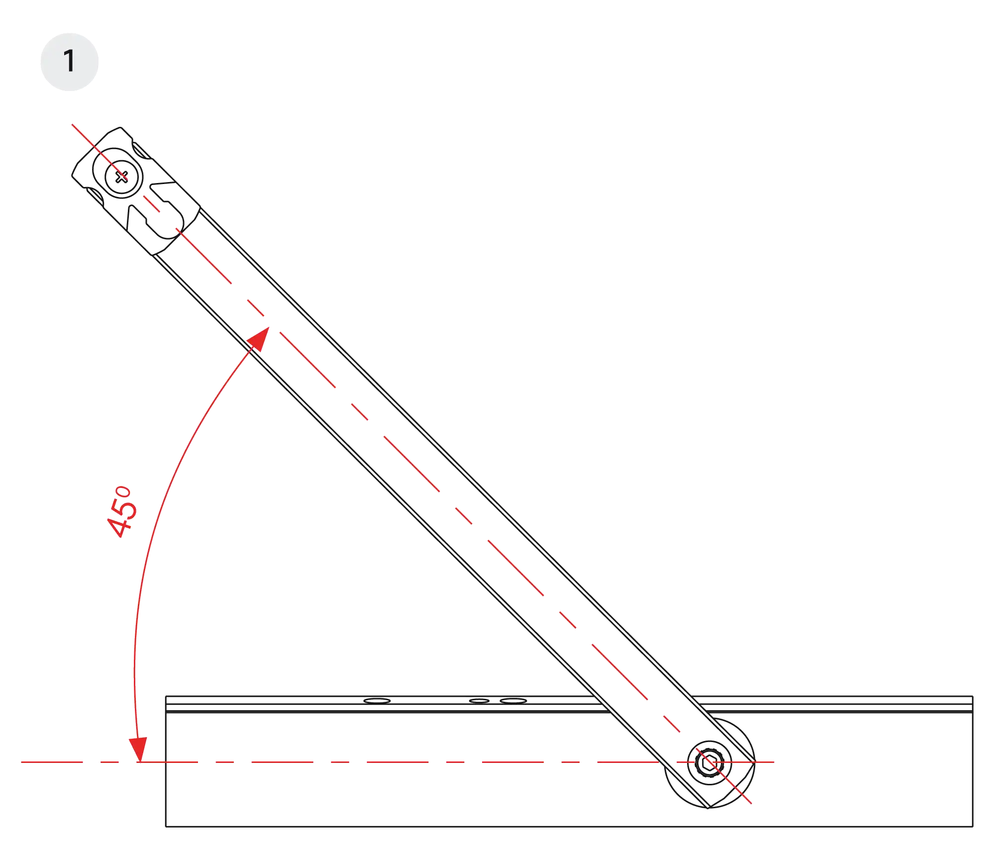 Installation inverted assembly on the opposite side to hinges DIN L