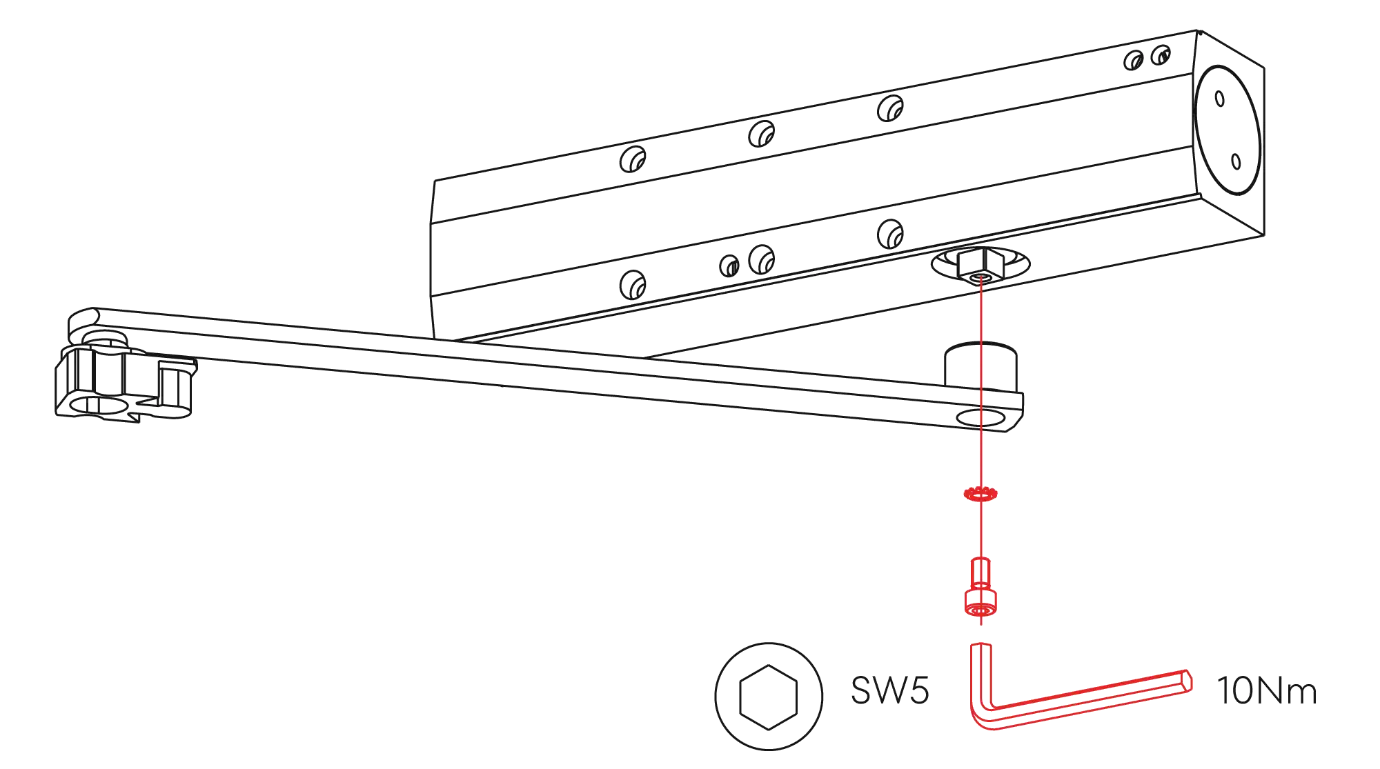 Installation inverted assembly on the opposite side to hinges DIN L