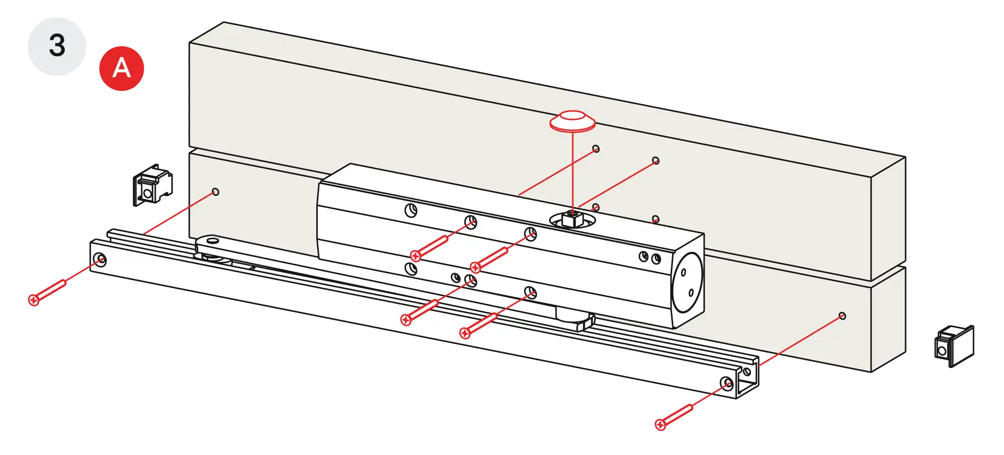 Installation inverted assembly on the opposite side to hinges DIN L