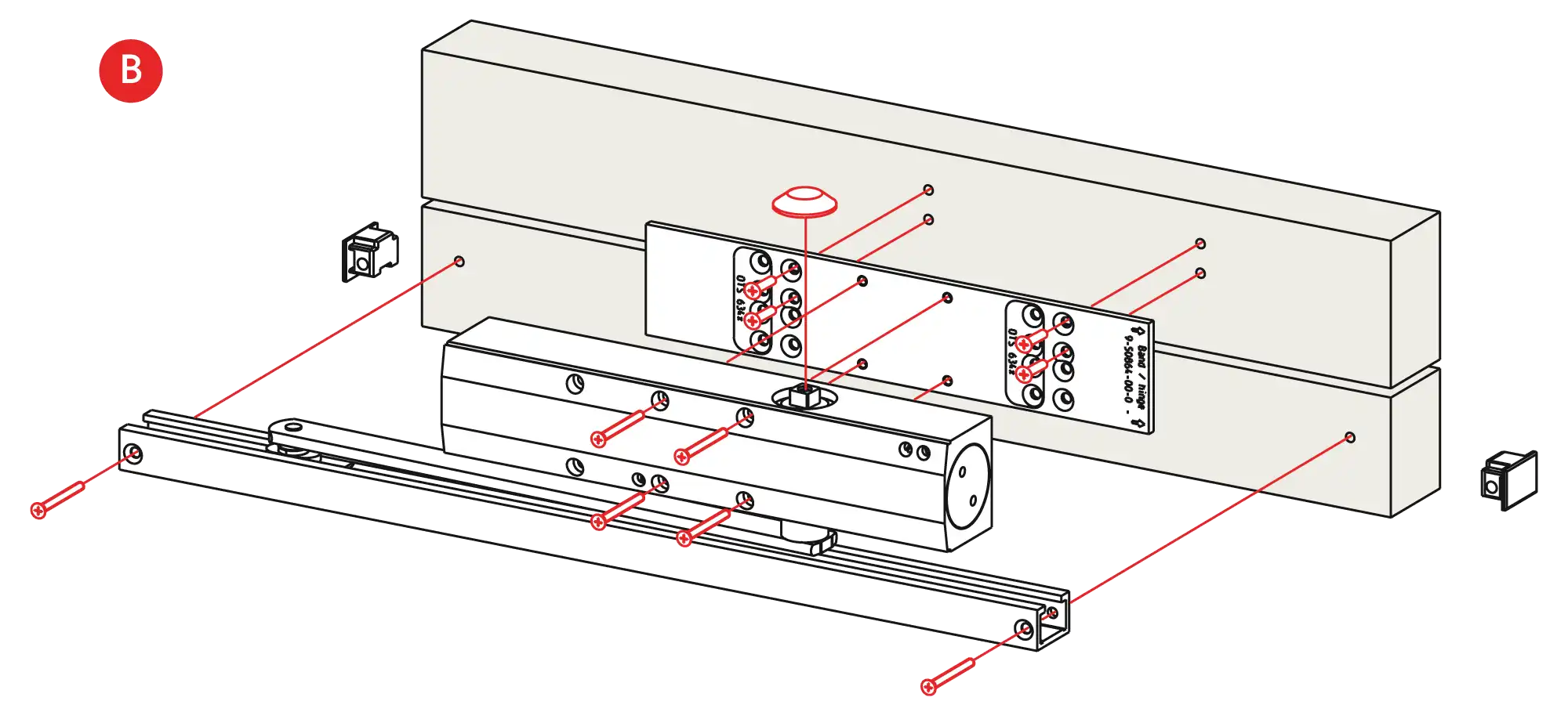 Installation inverted assembly on the opposite side to hinges DIN L