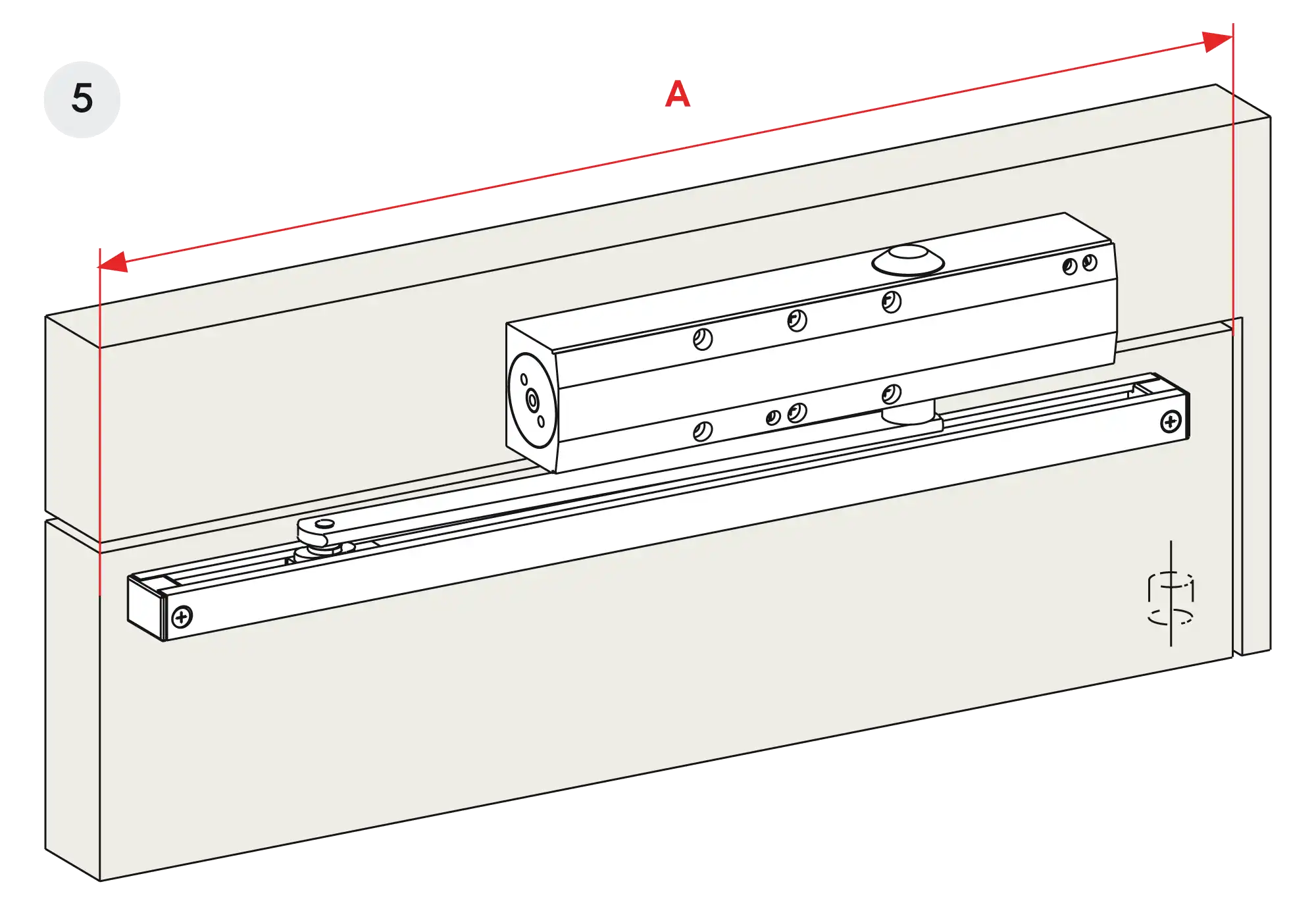 Installation inverted assembly on the opposite side to hinges DIN L