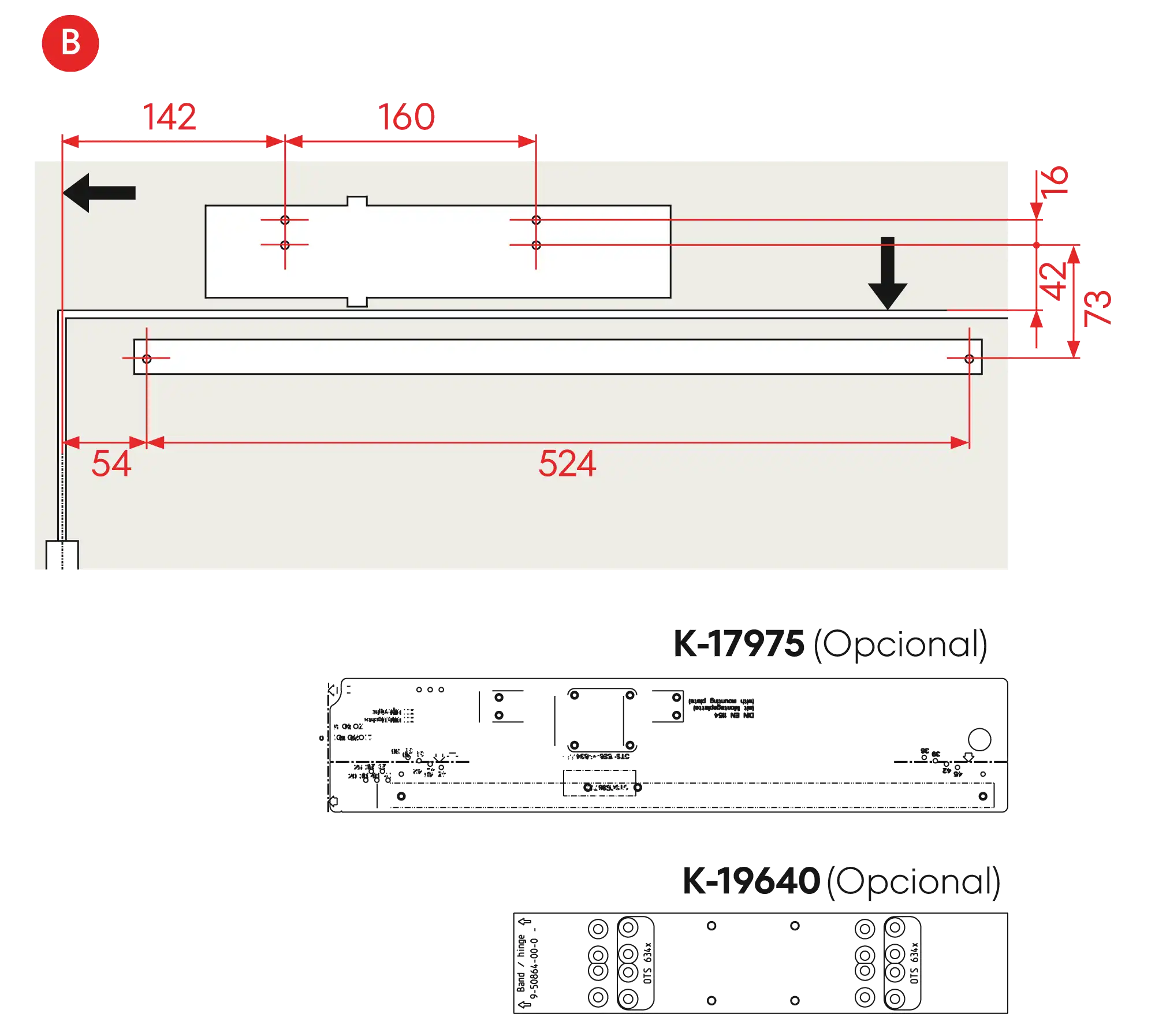 Installation inverted assembly on the opposite side to hinges DIN R