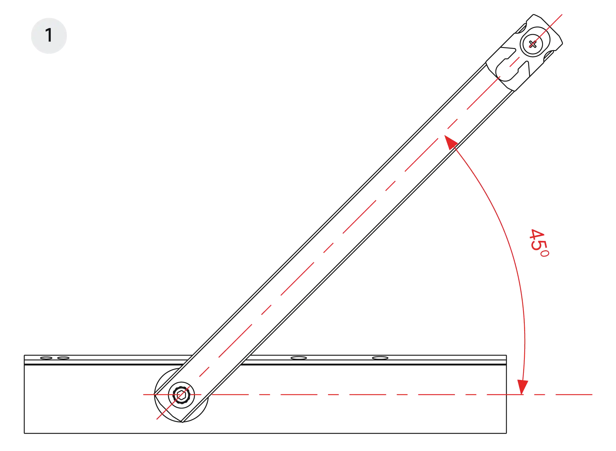 Installation inverted assembly on the opposite side to hinges DIN R