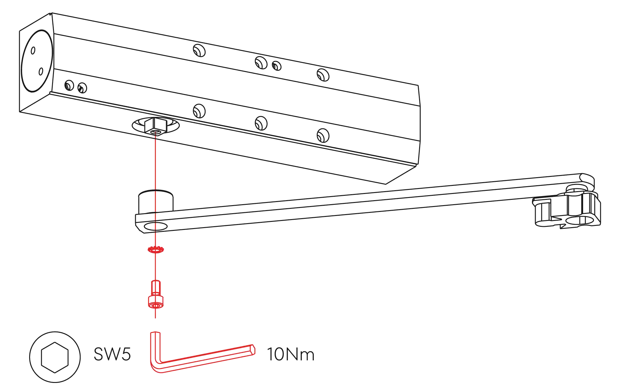 Installation inverted assembly on the opposite side to hinges DIN R