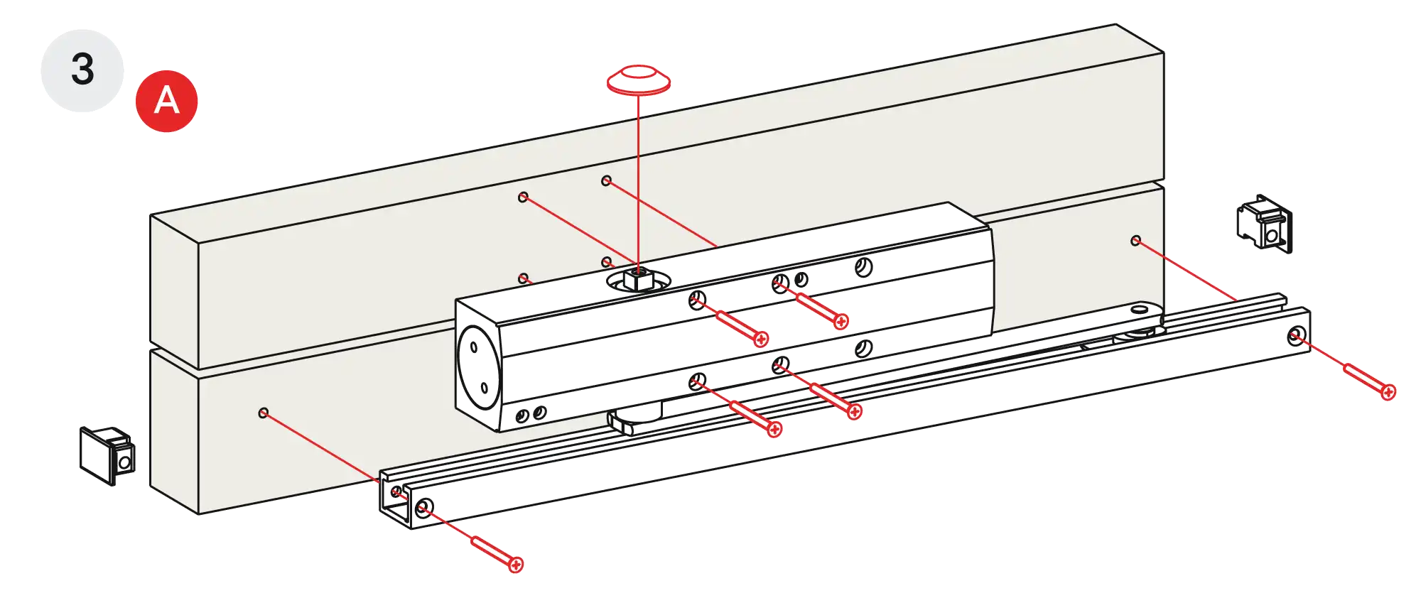 Installation inverted assembly on the opposite side to hinges DIN R
