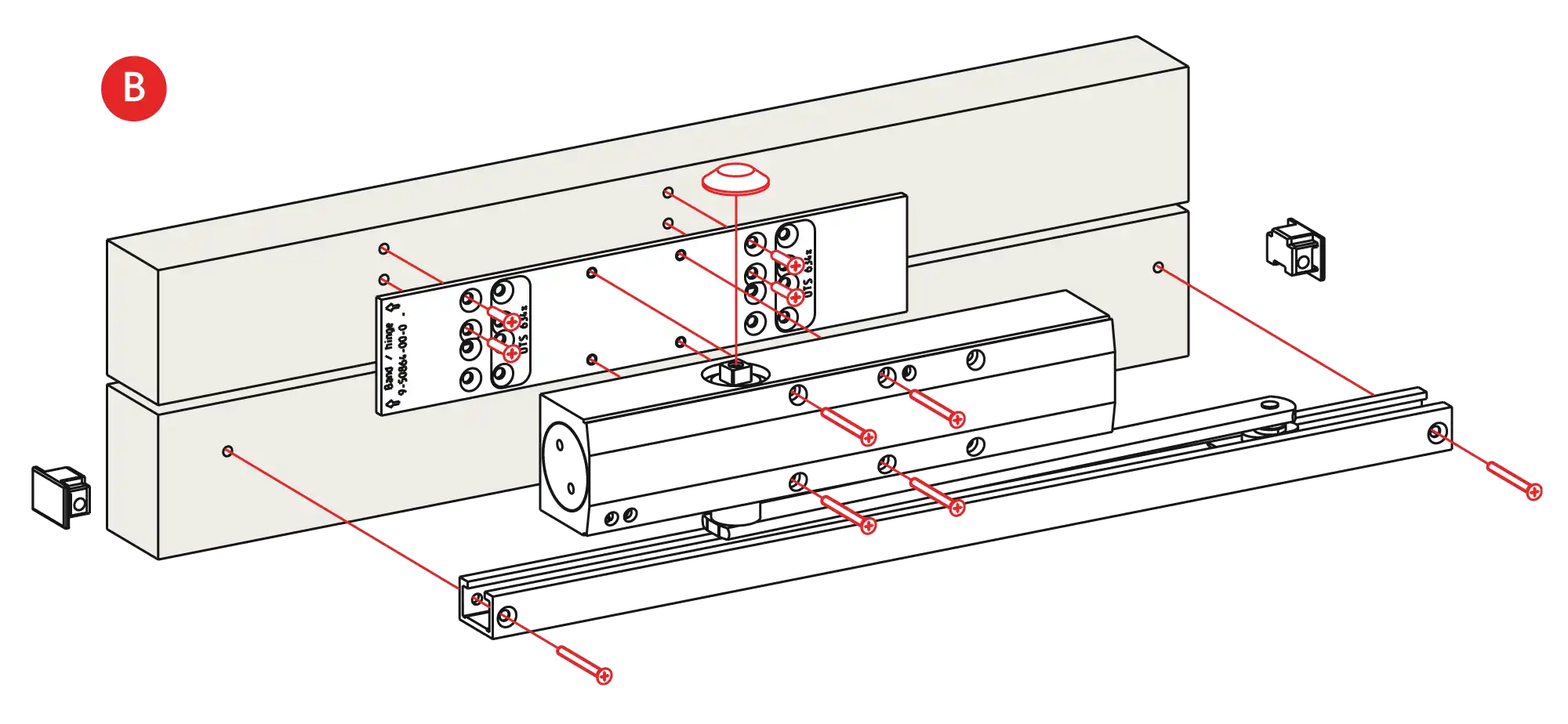 Installation inverted assembly on the opposite side to hinges DIN R