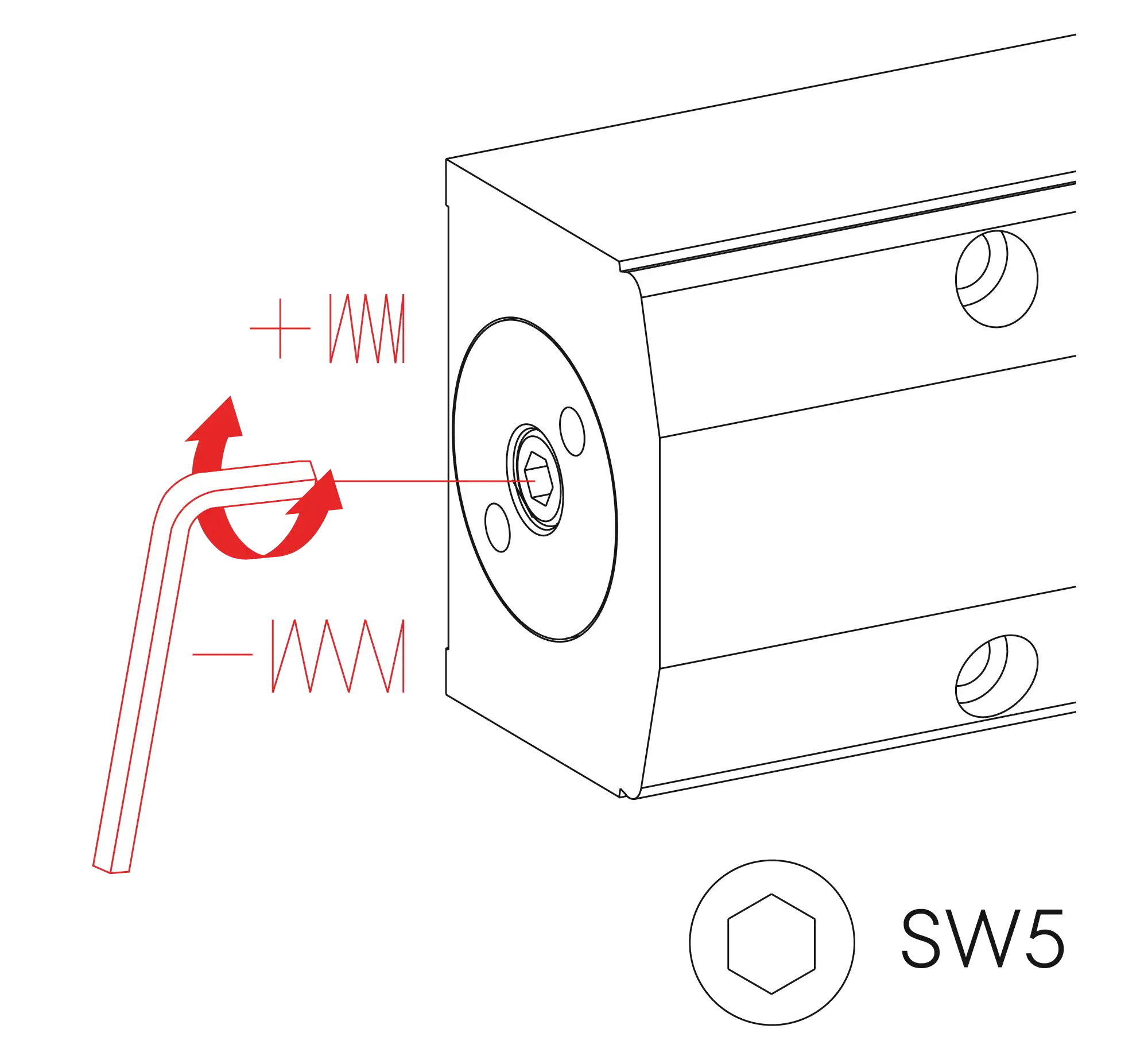 Installation inverted mounting on hinge side DIN L