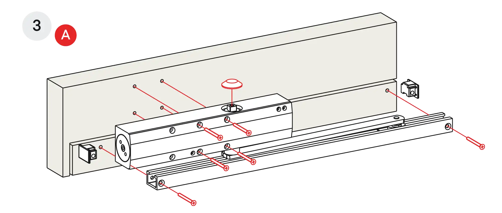 Installation inverted mounting on hinge side DIN L