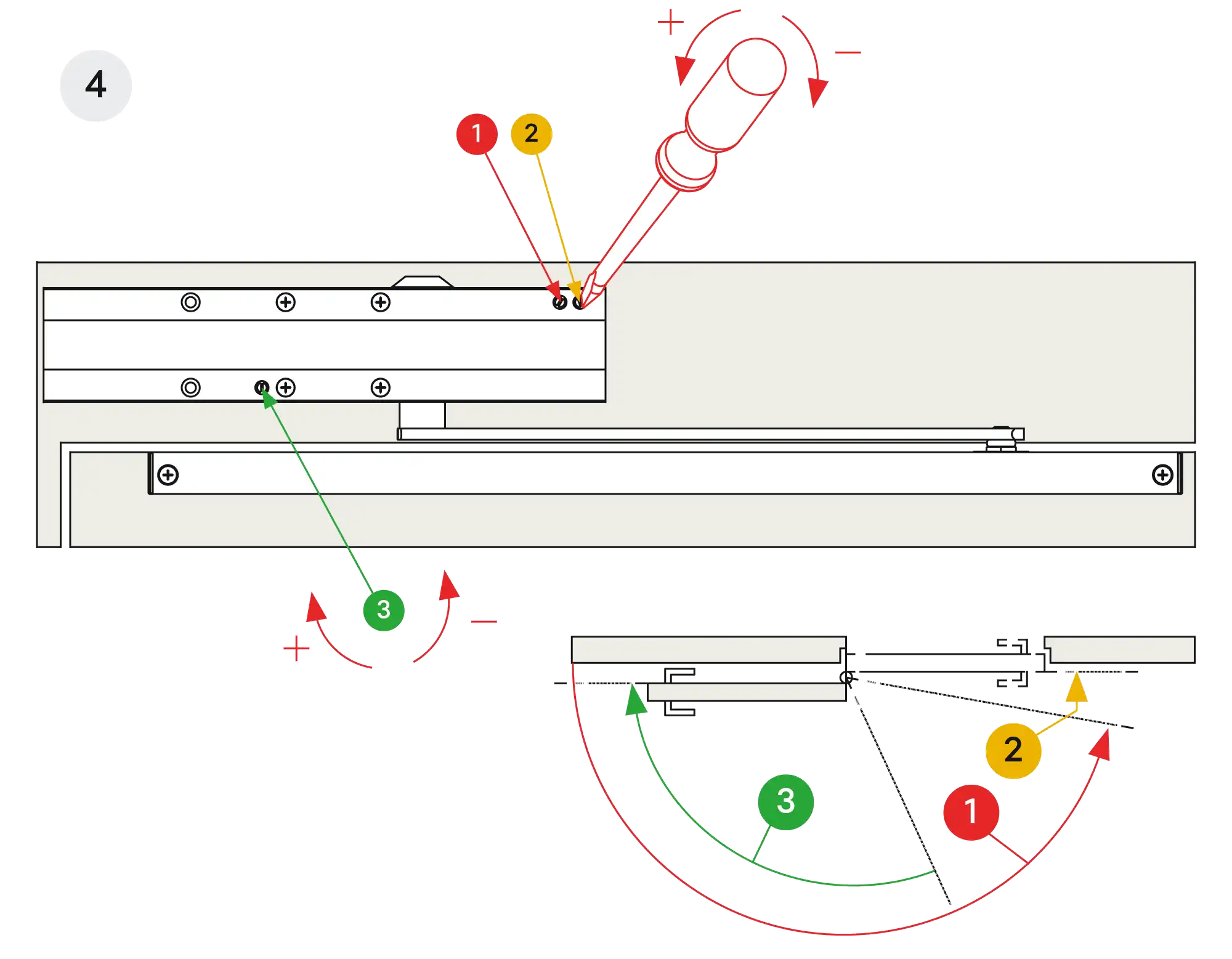 Installation inverted mounting on hinge side DIN L