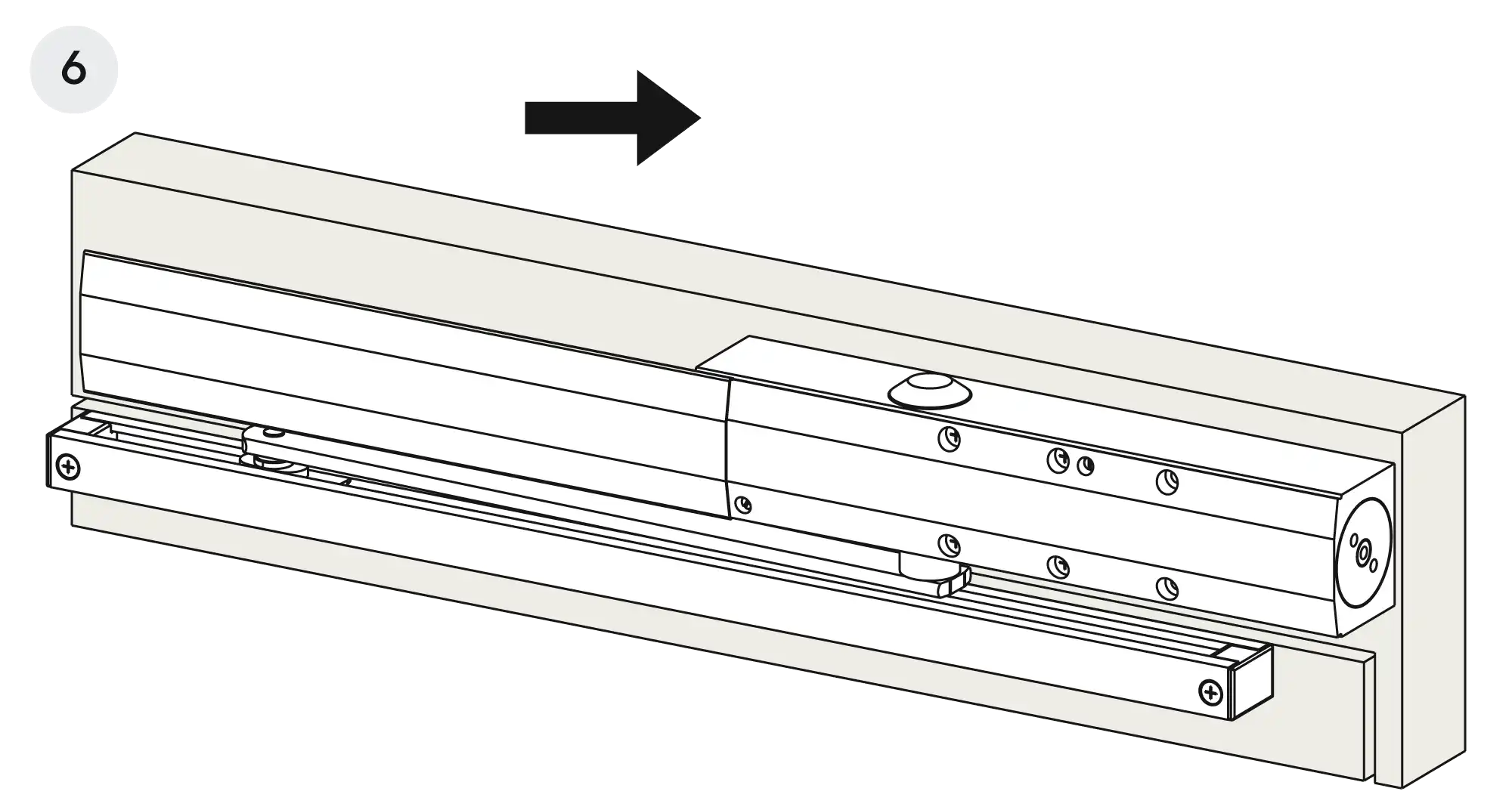 Installation inverted mounting on hinge side DIN R