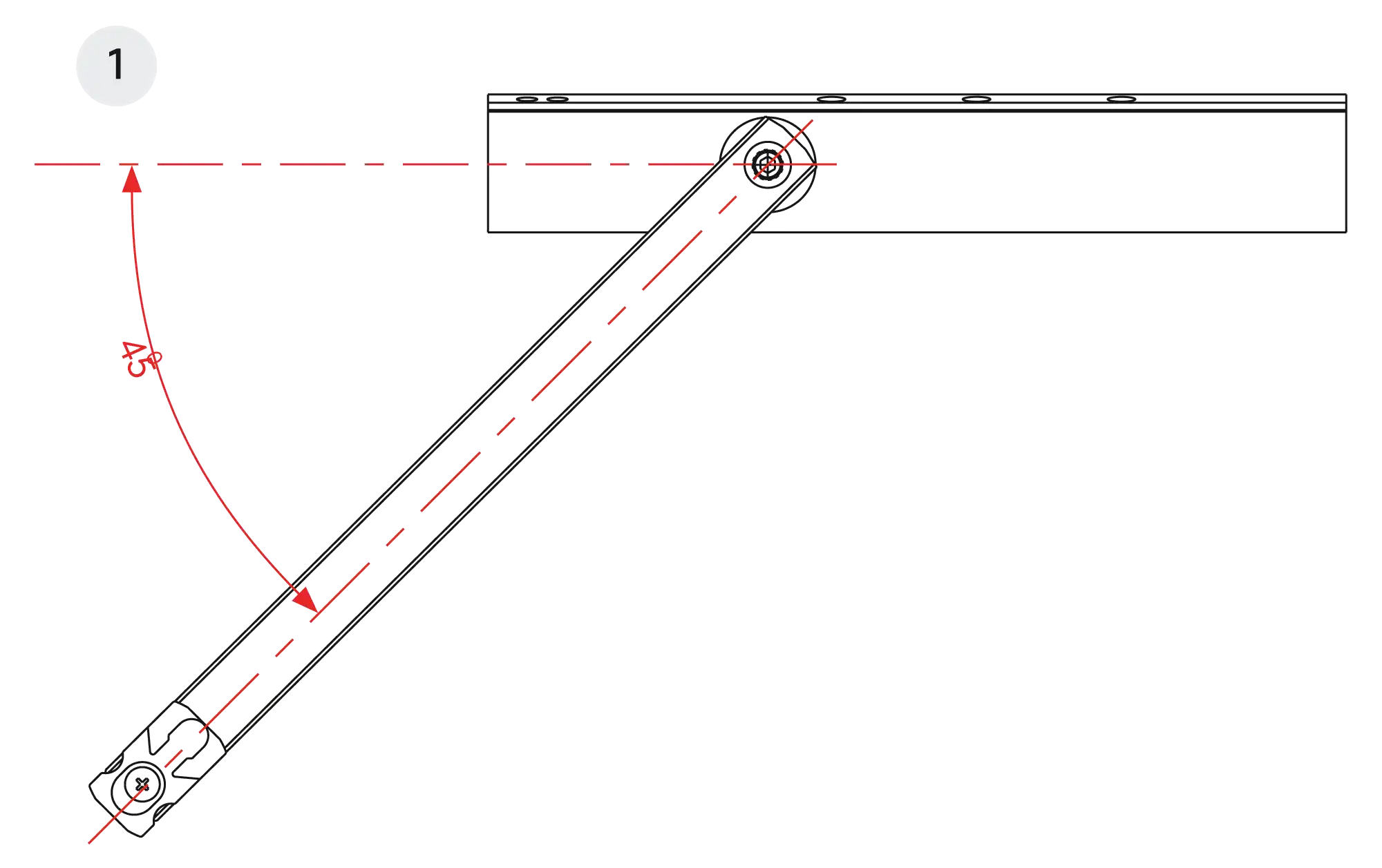 Installation inverted mounting on hinge side DIN R