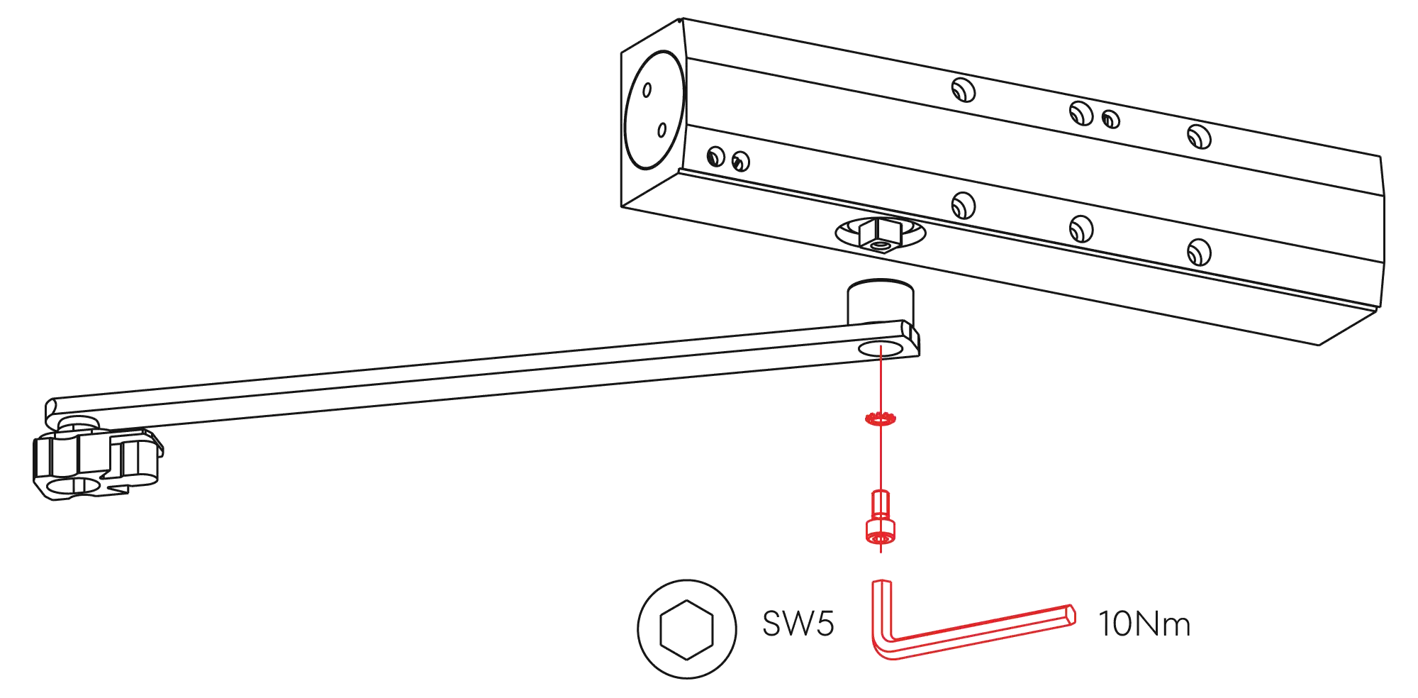 Installation inverted mounting on hinge side DIN R