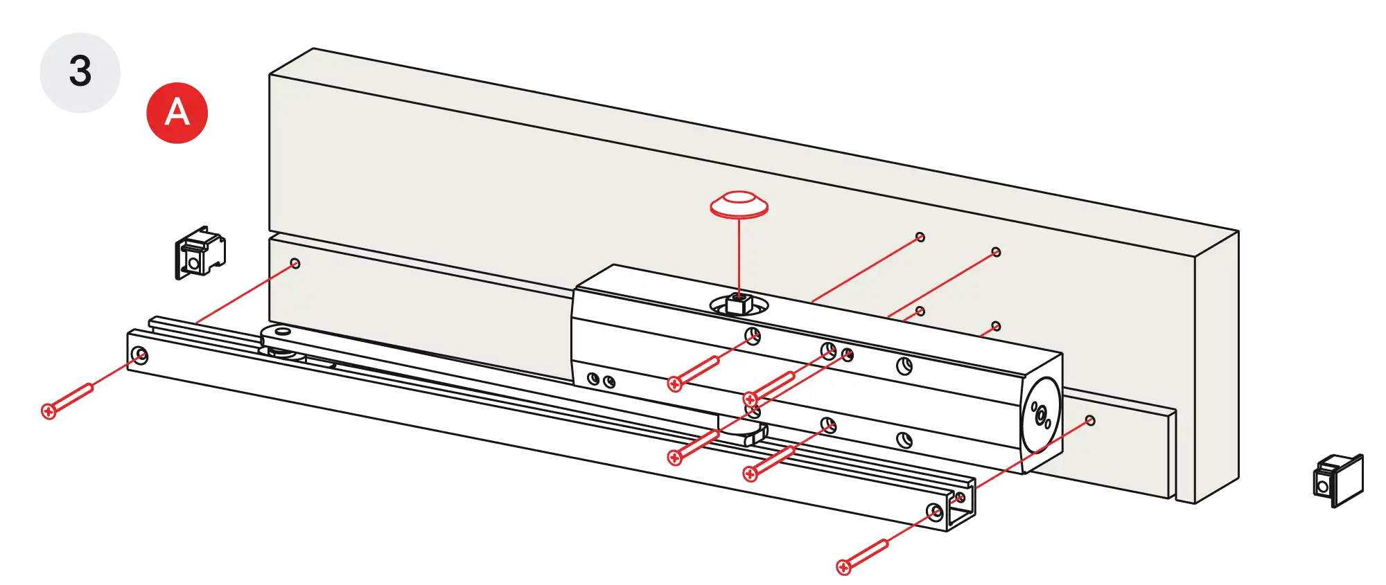 Installation inverted mounting on hinge side DIN R