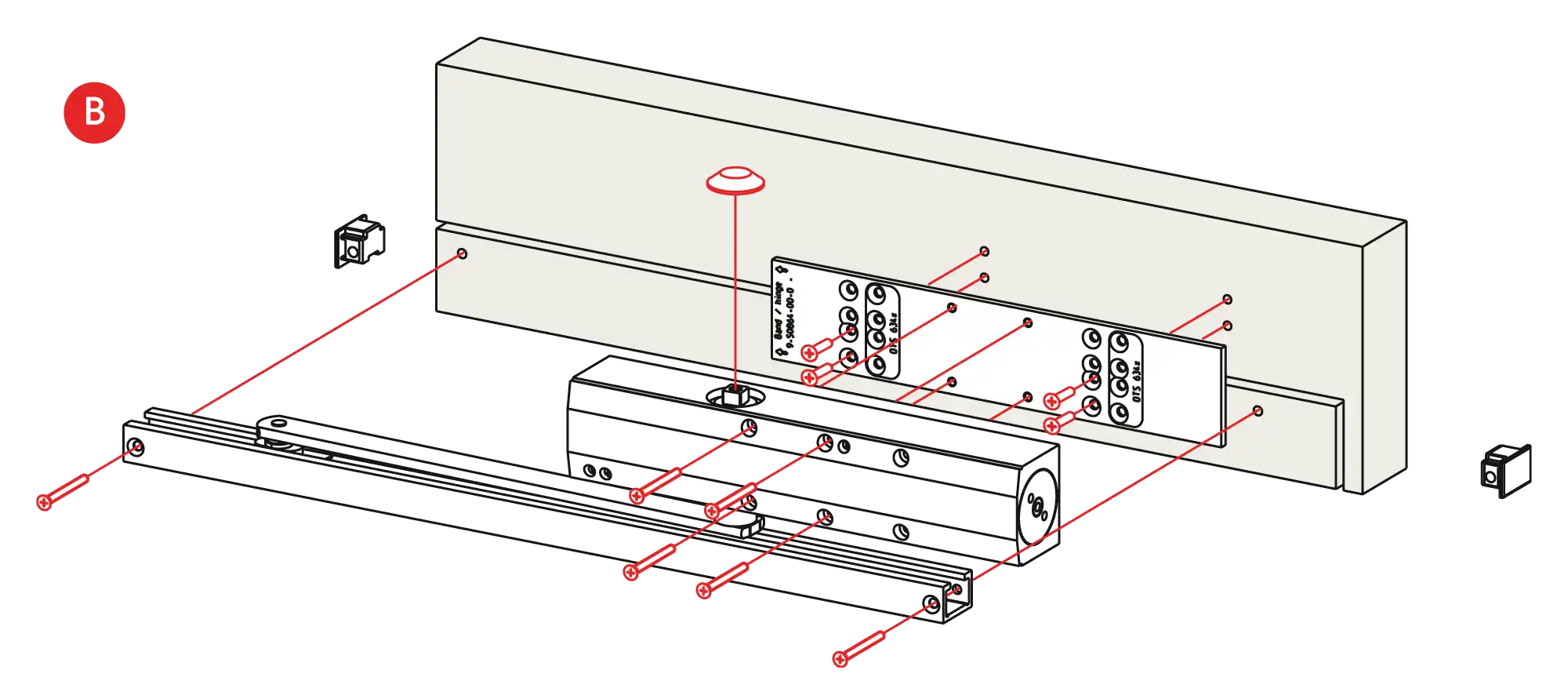 Installation inverted mounting on hinge side DIN R