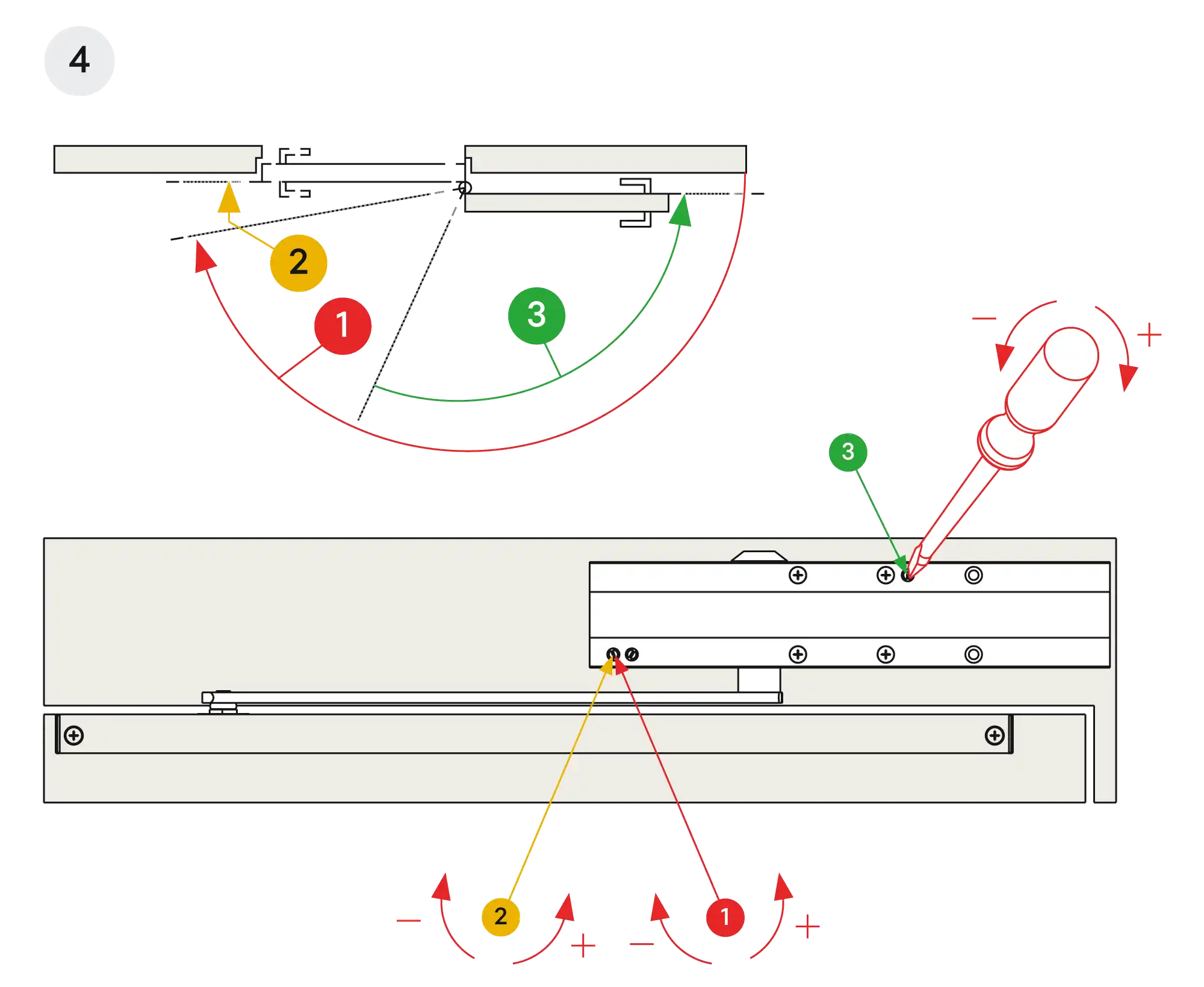Installation inverted mounting on hinge side DIN R