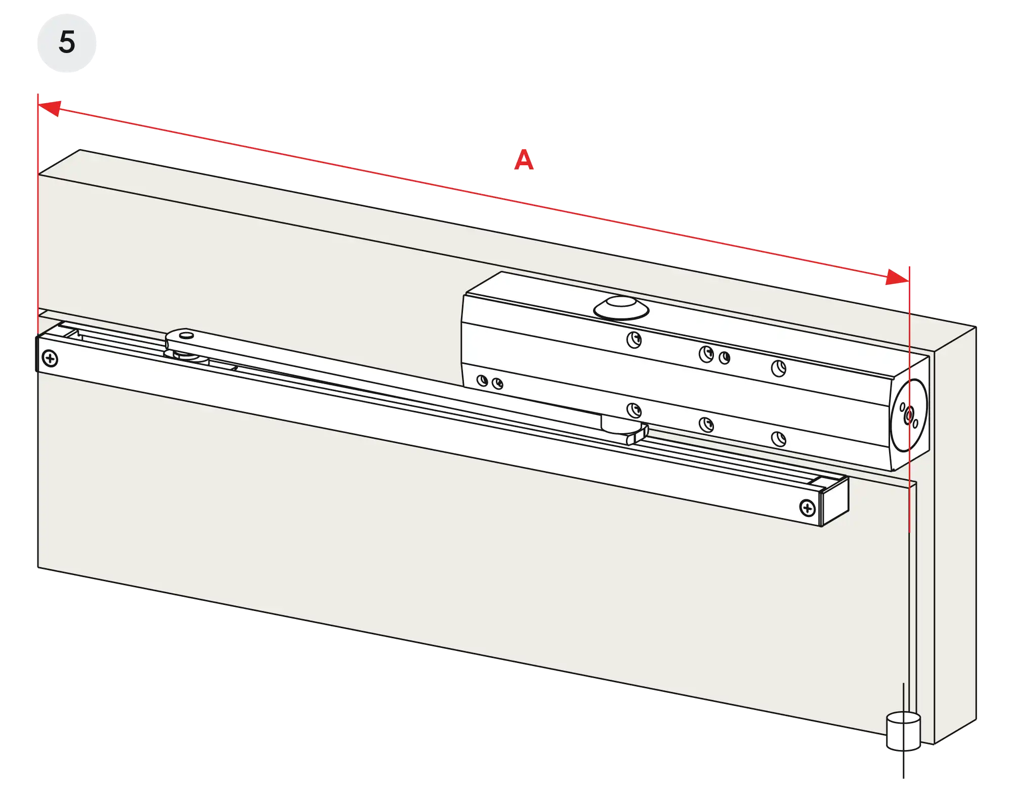 Installation inverted mounting on hinge side DIN R