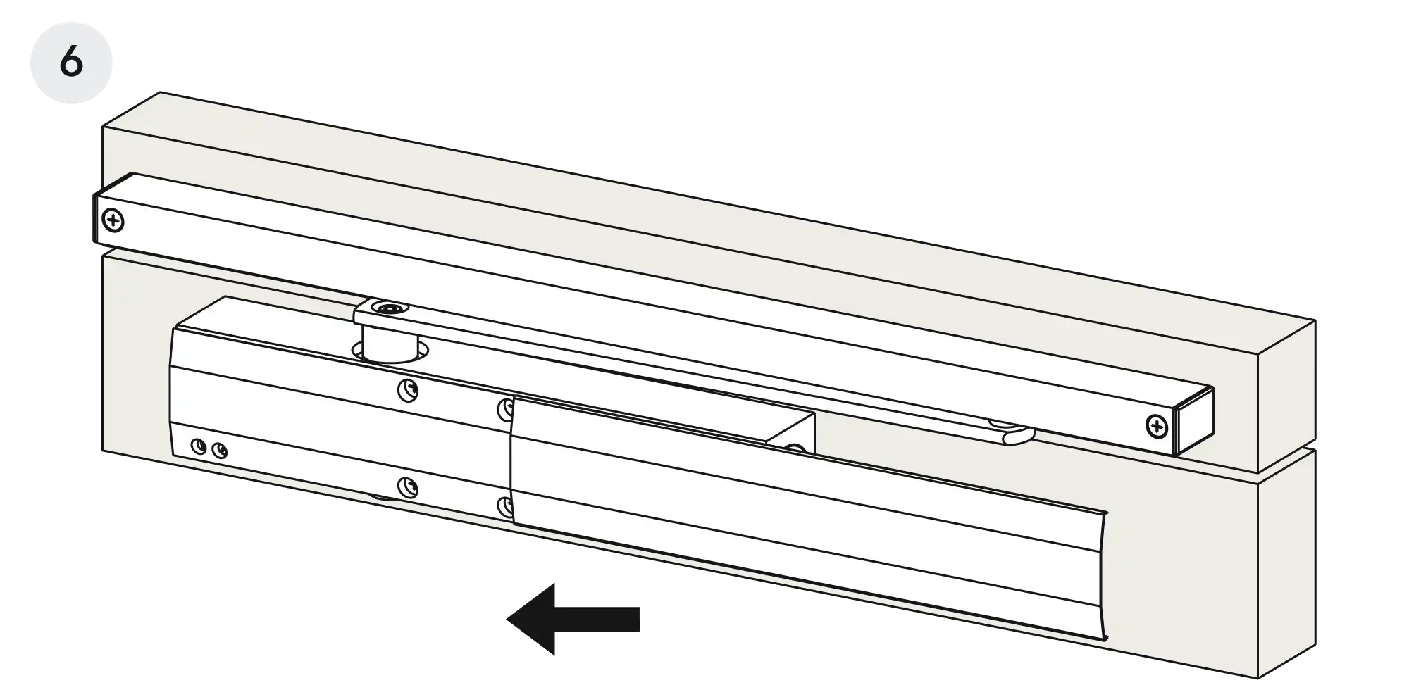 Installation normal mounting left hinge DIN L