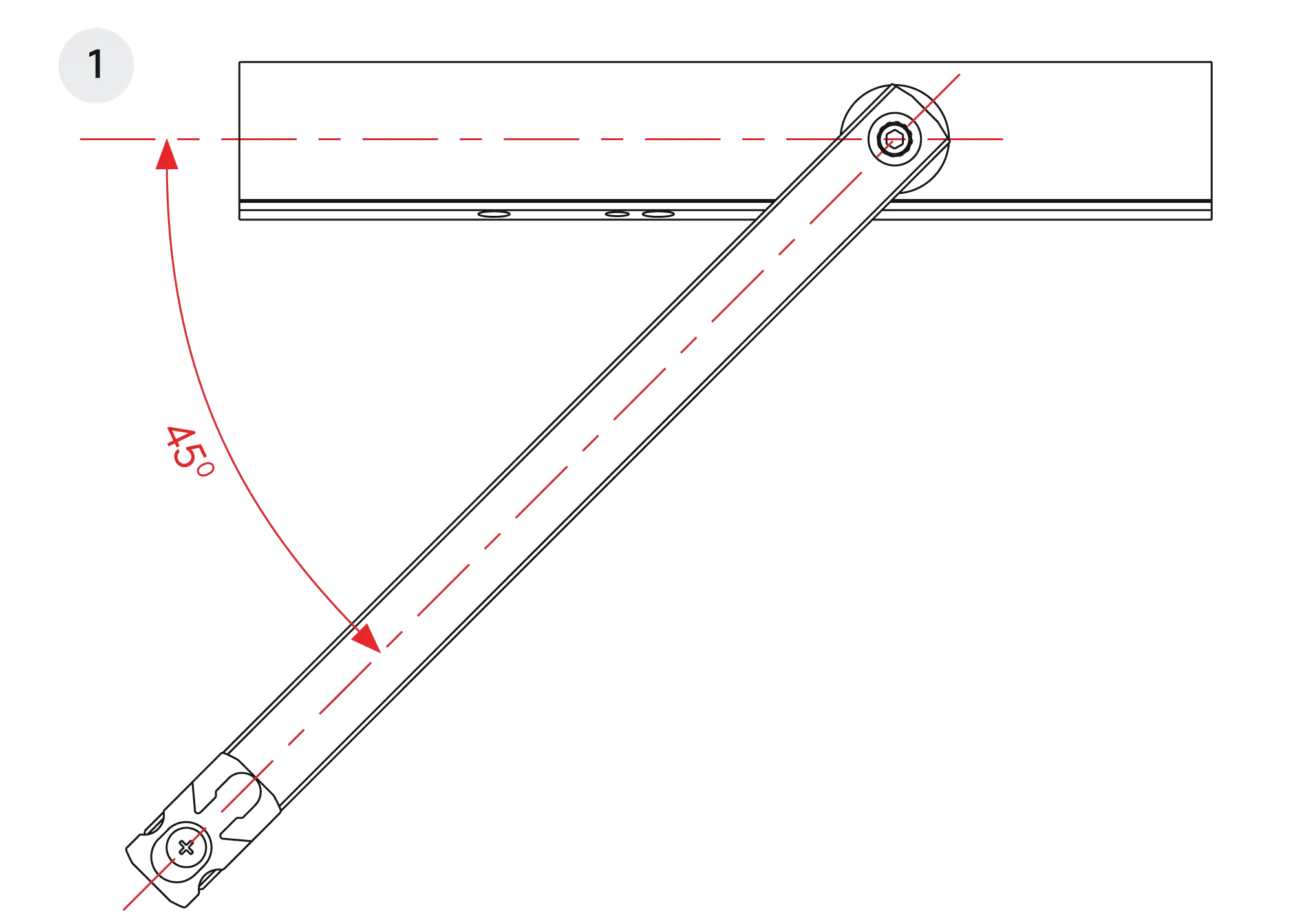 Installation normal mounting right hinge DIN R