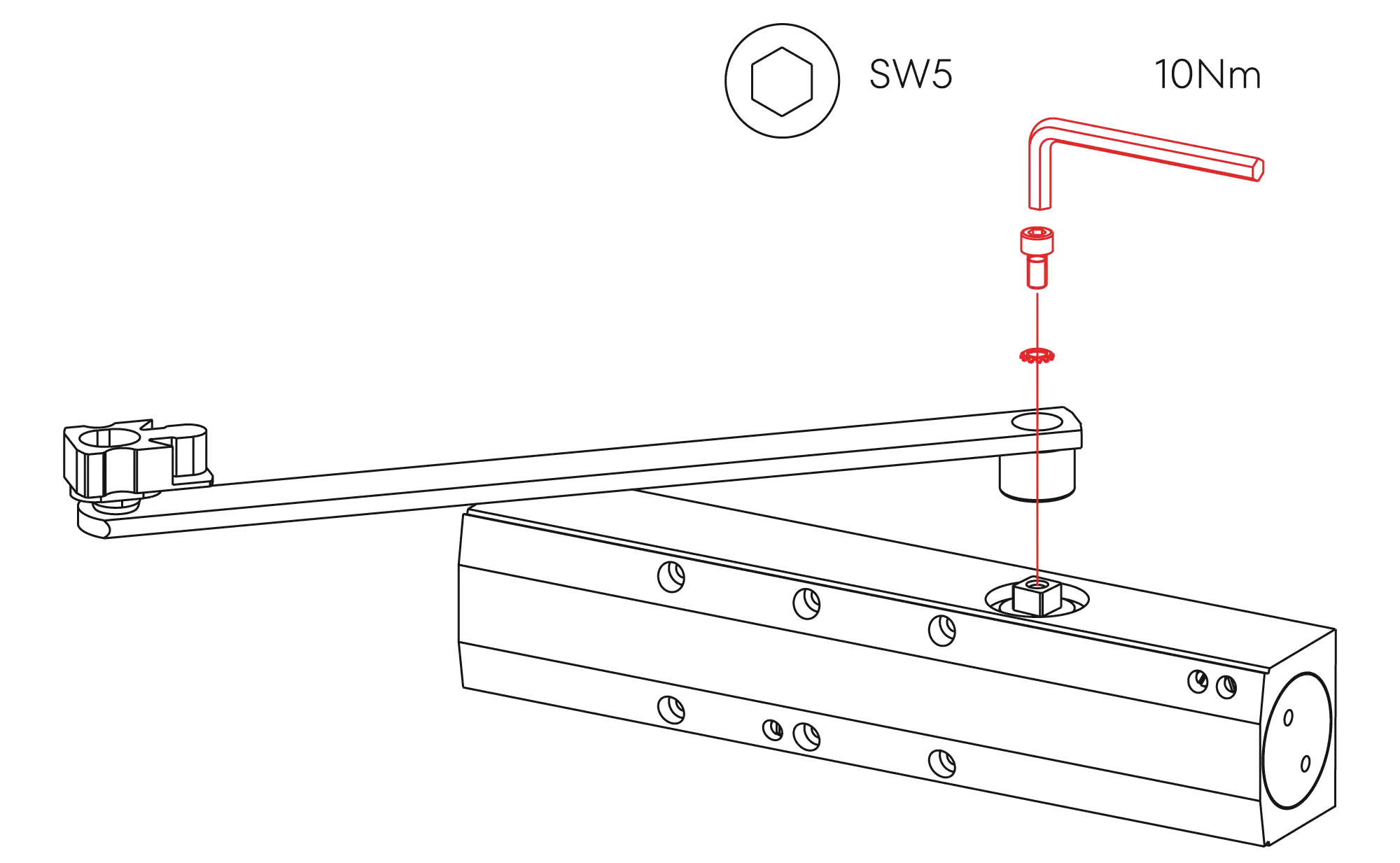Installation normal mounting right hinge DIN R