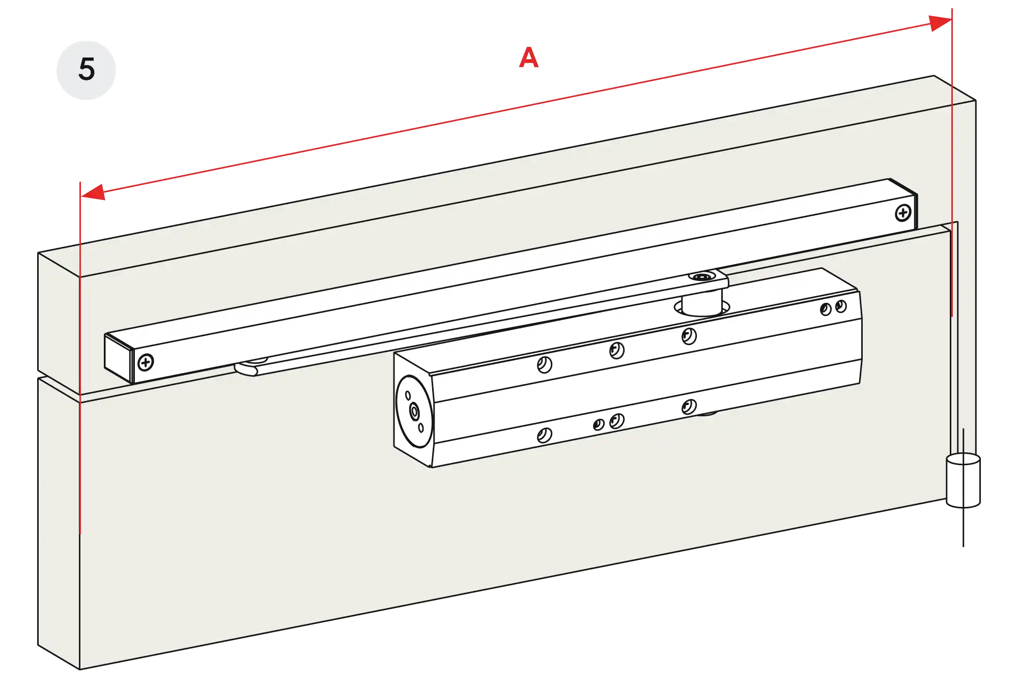 Installation normal mounting right hinge DIN R