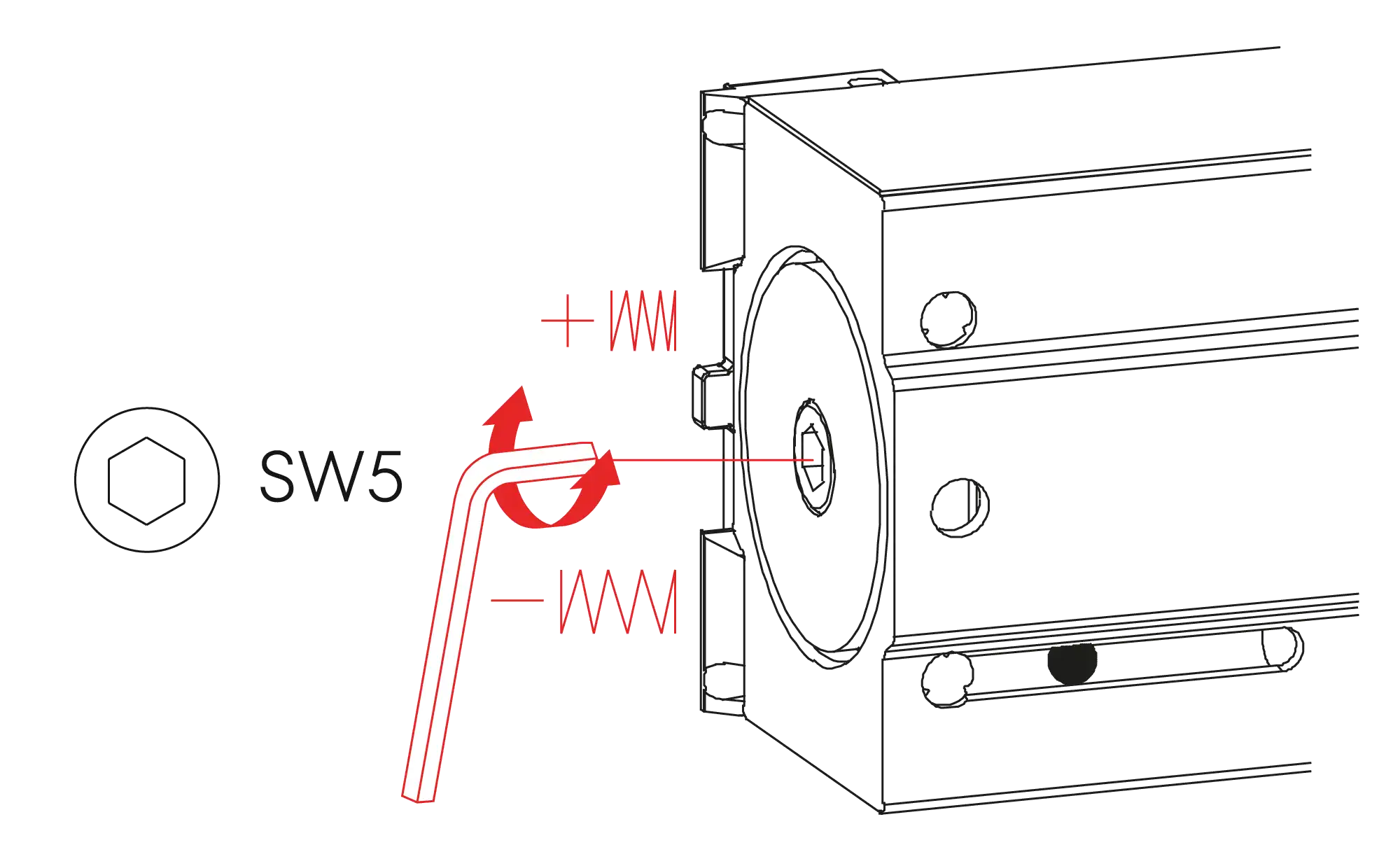 Installation inverted mounting on hinge side DIN L