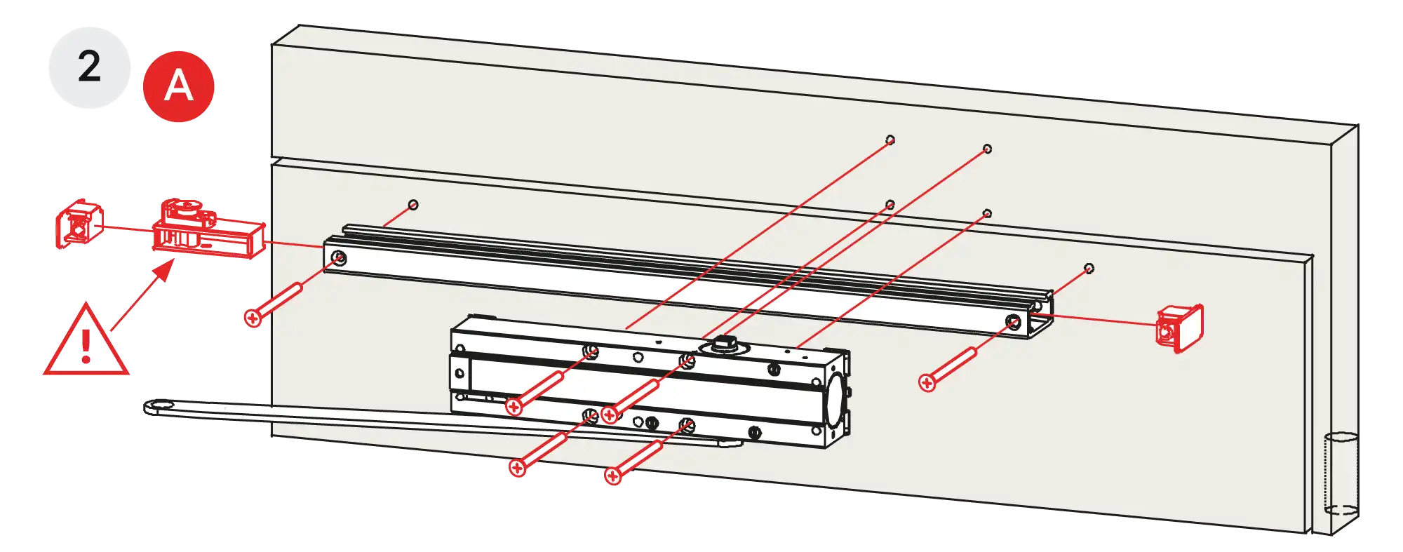Installation inverted mounting on hinge side DIN L