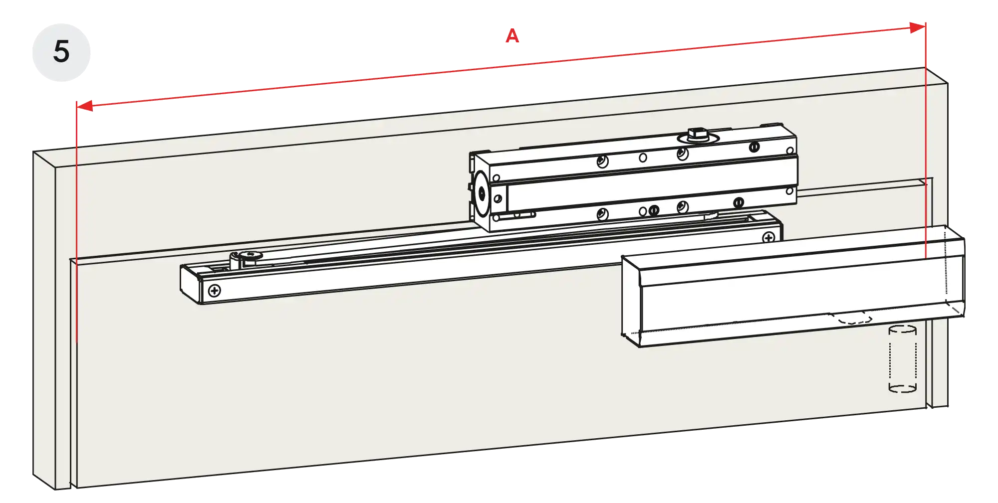 Installation inverted mounting on hinge side DIN L