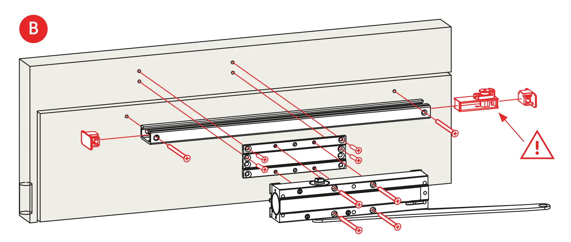Installation inverted mounting on hinge side DIN R