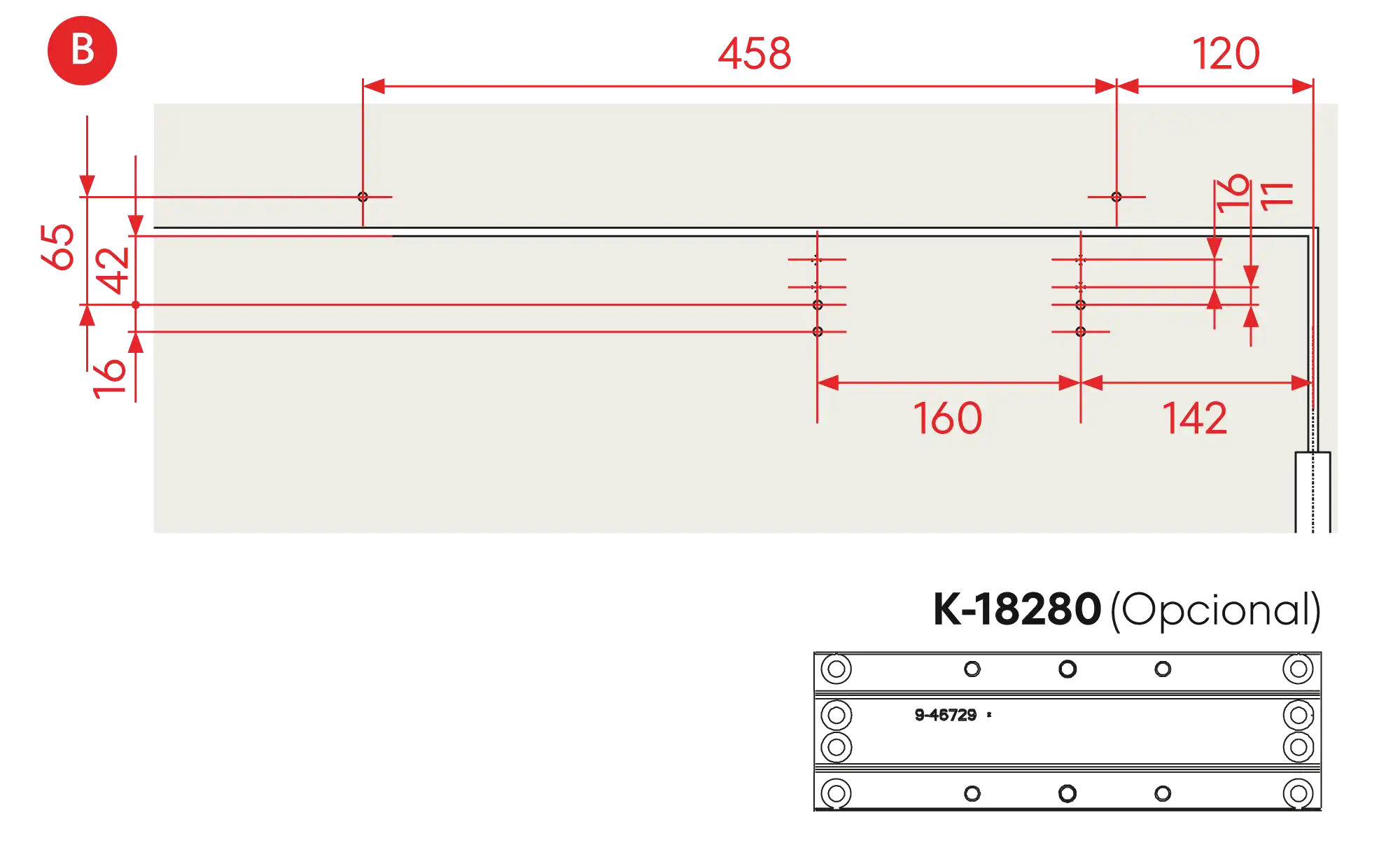 Installation normal mounting right hinge DIN R