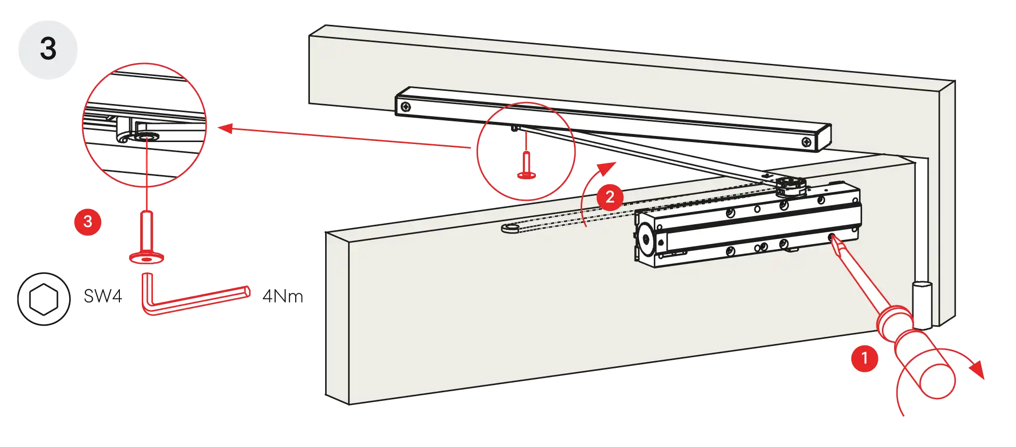 Installation normal mounting right hinge DIN R