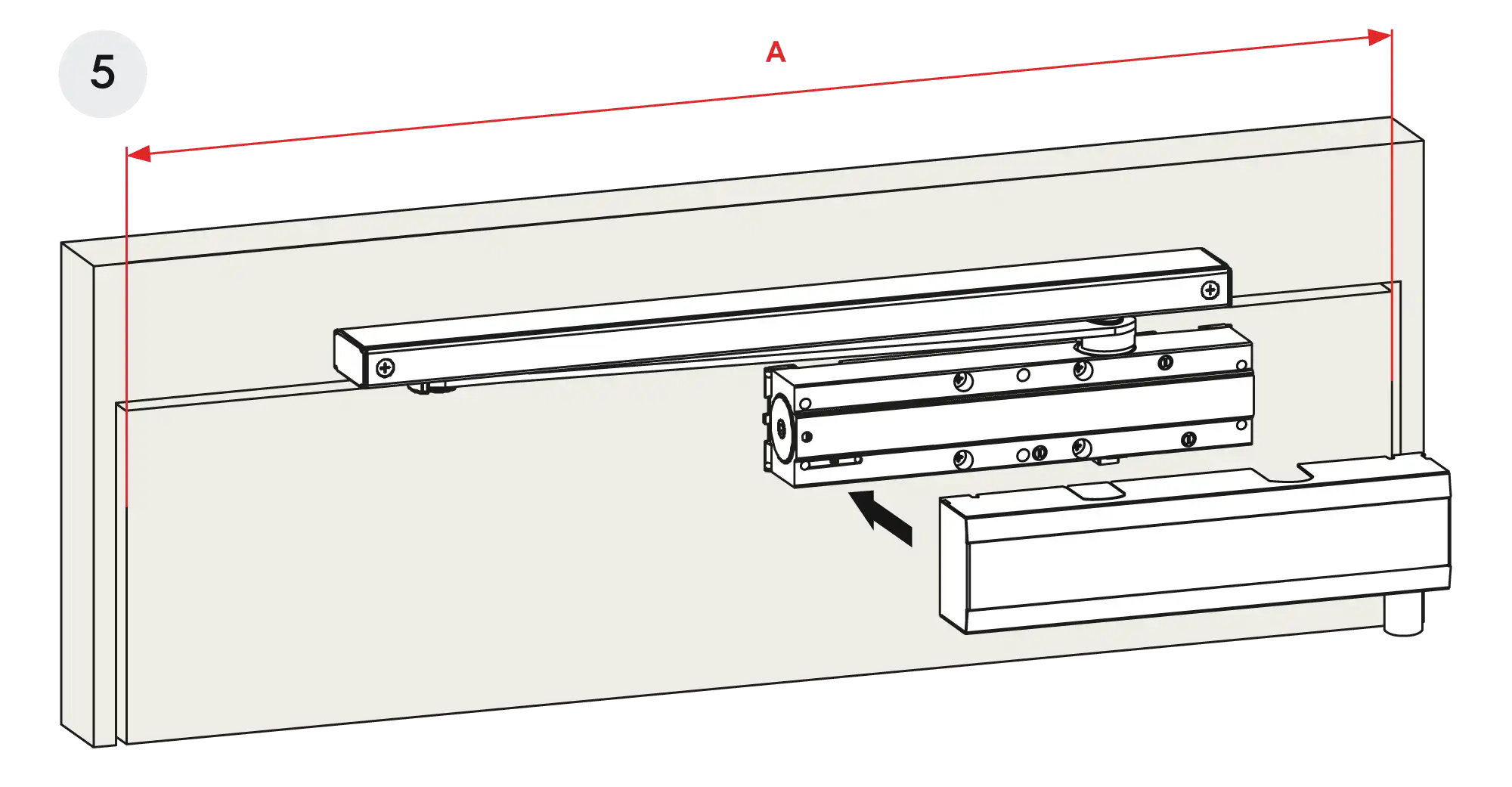 Installation normal mounting right hinge DIN R