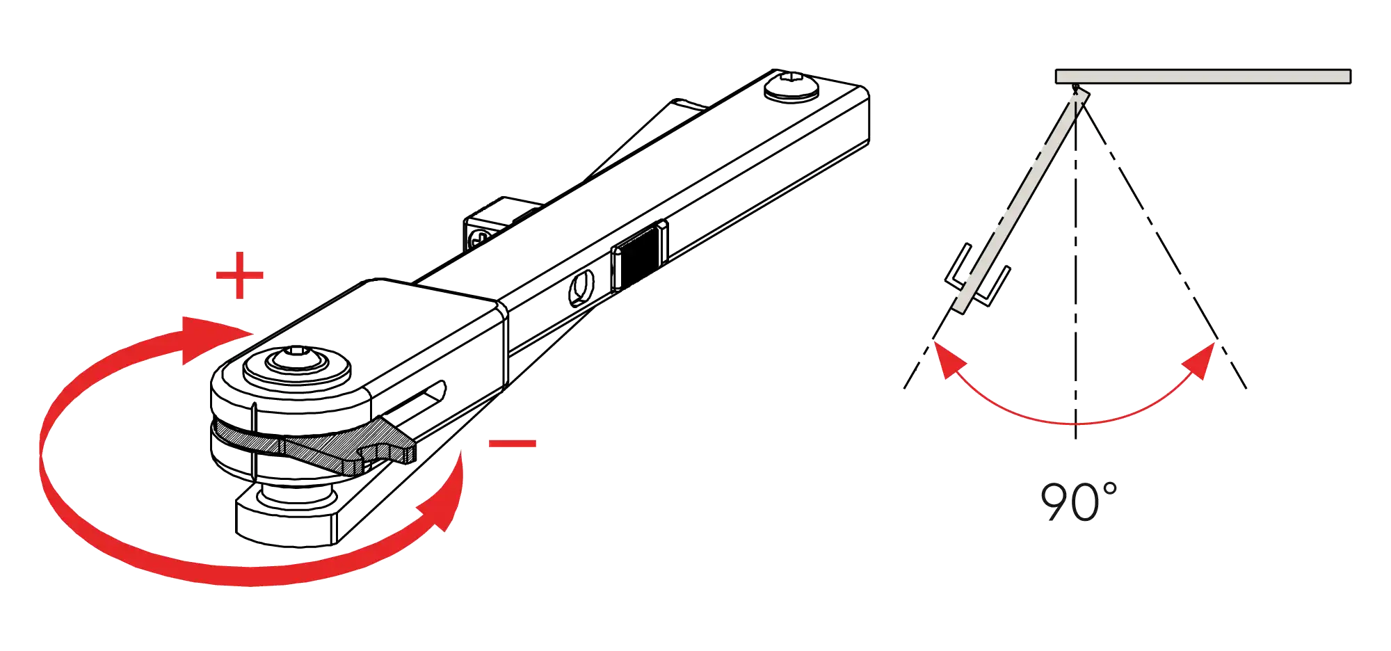Instalación montaje normal bisagra izquierda DIN L