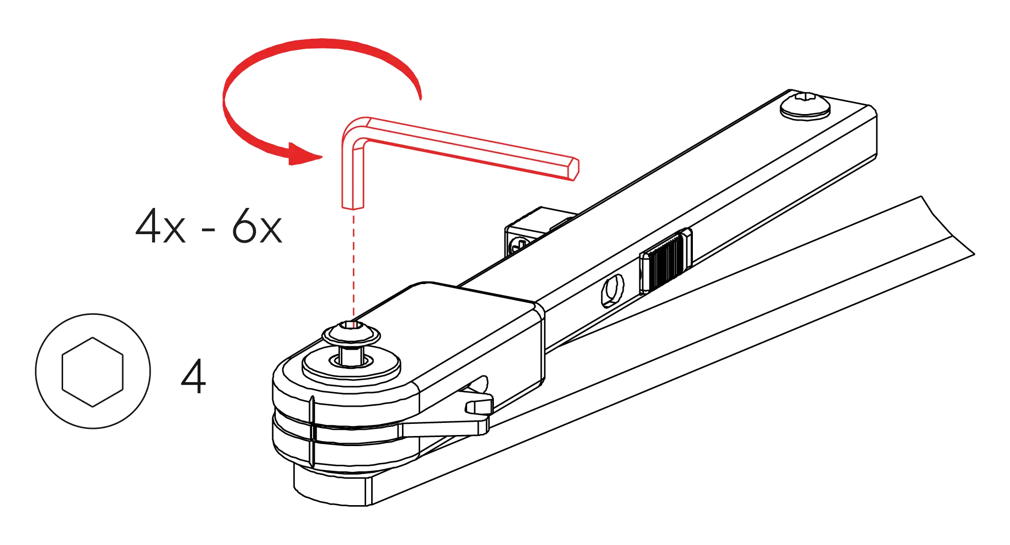 Instalación montaje normal bisagra derecha DIN R