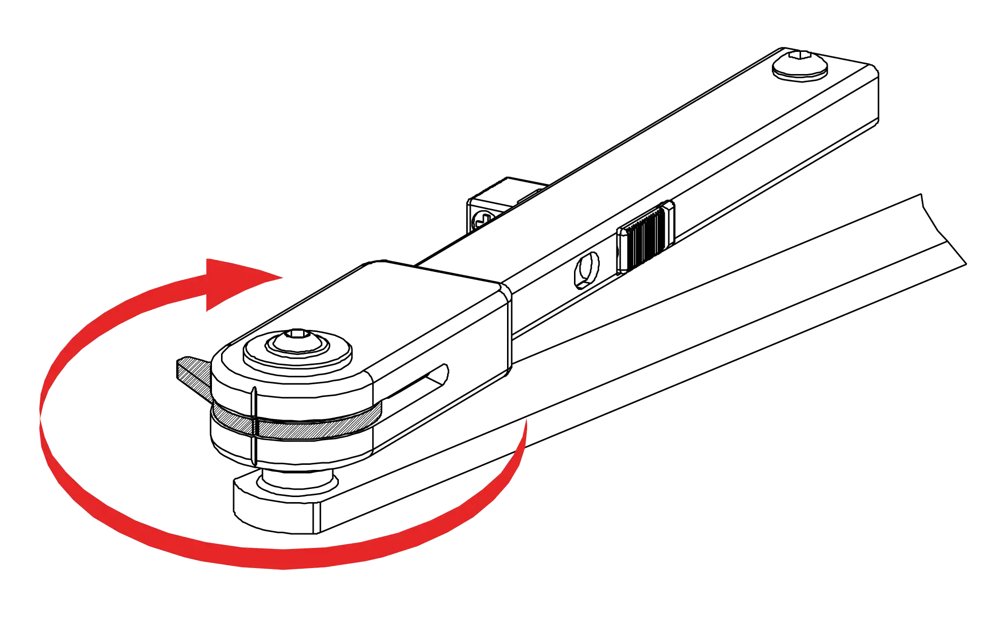 Instalación montaje normal bisagra derecha DIN R